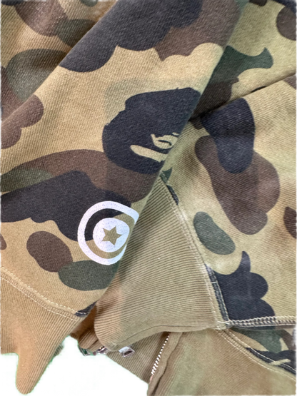 BAPE Green Camo Shark Zip Up Hoodie