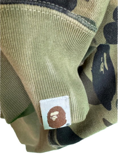 BAPE Green Camo Shark Zip Up Hoodie