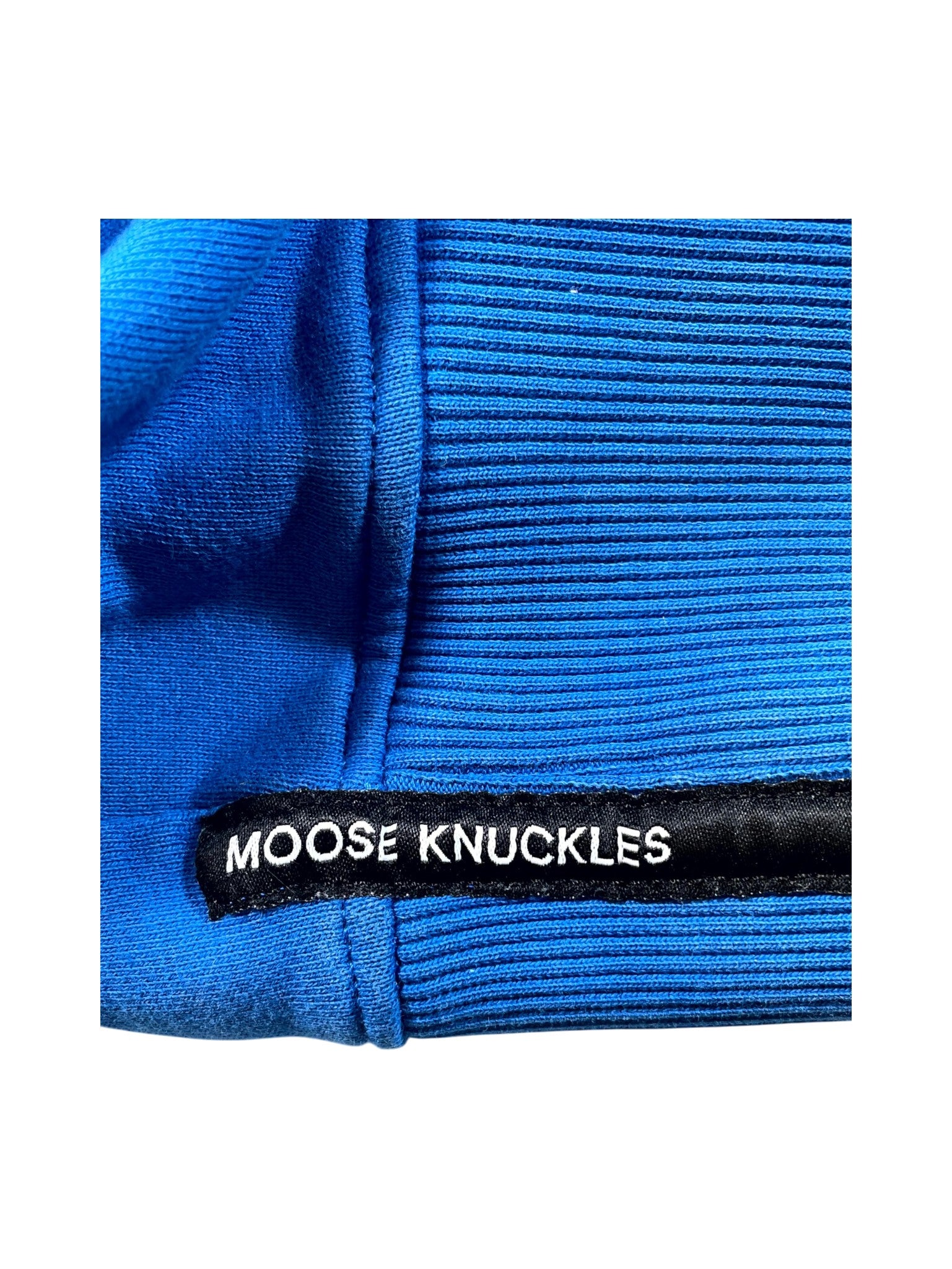 Moose Knuckles Metal Plate Crewneck Blue Sweater