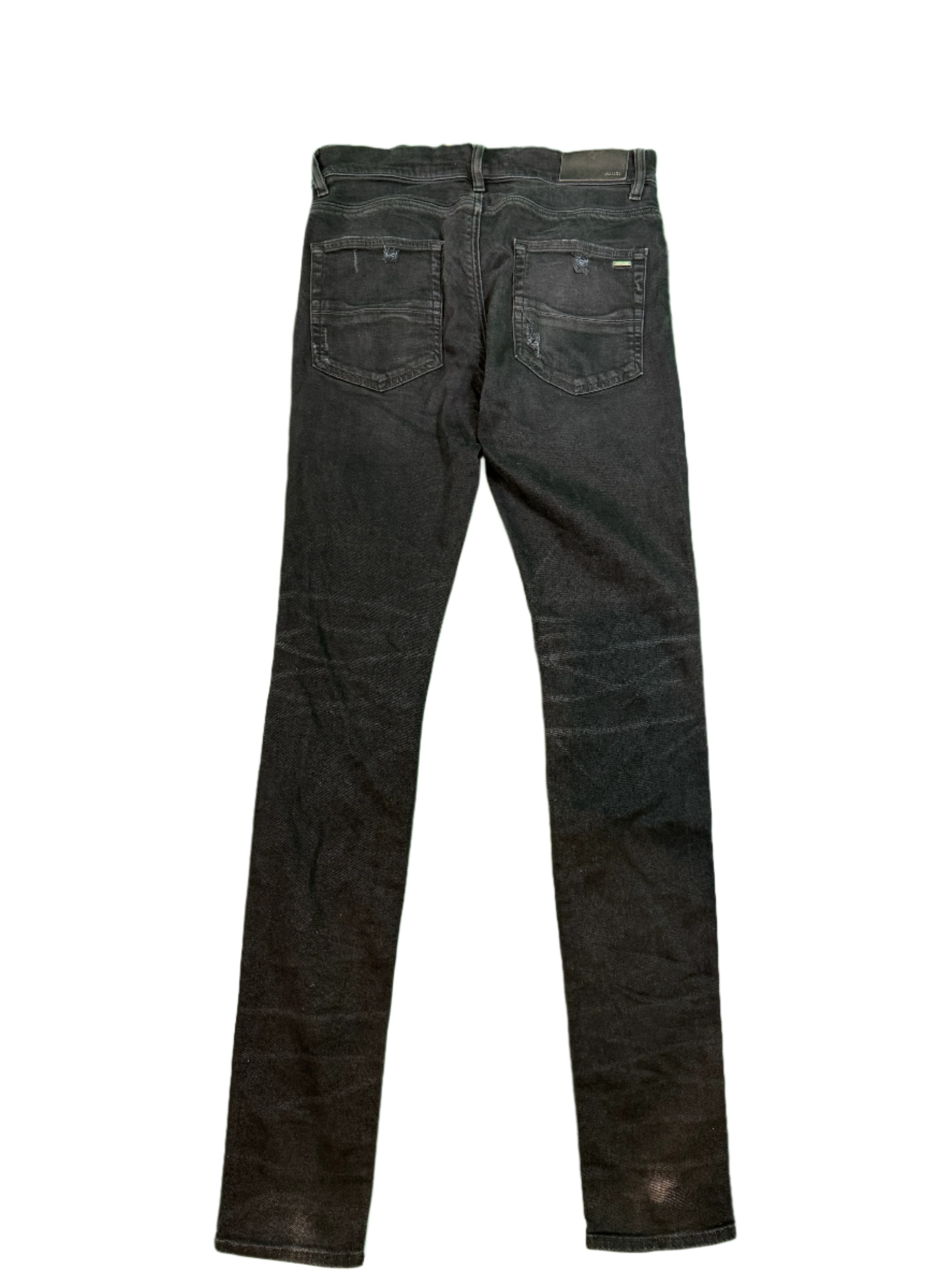 Amiri Thrasher Ripped Knee Black Jeans
