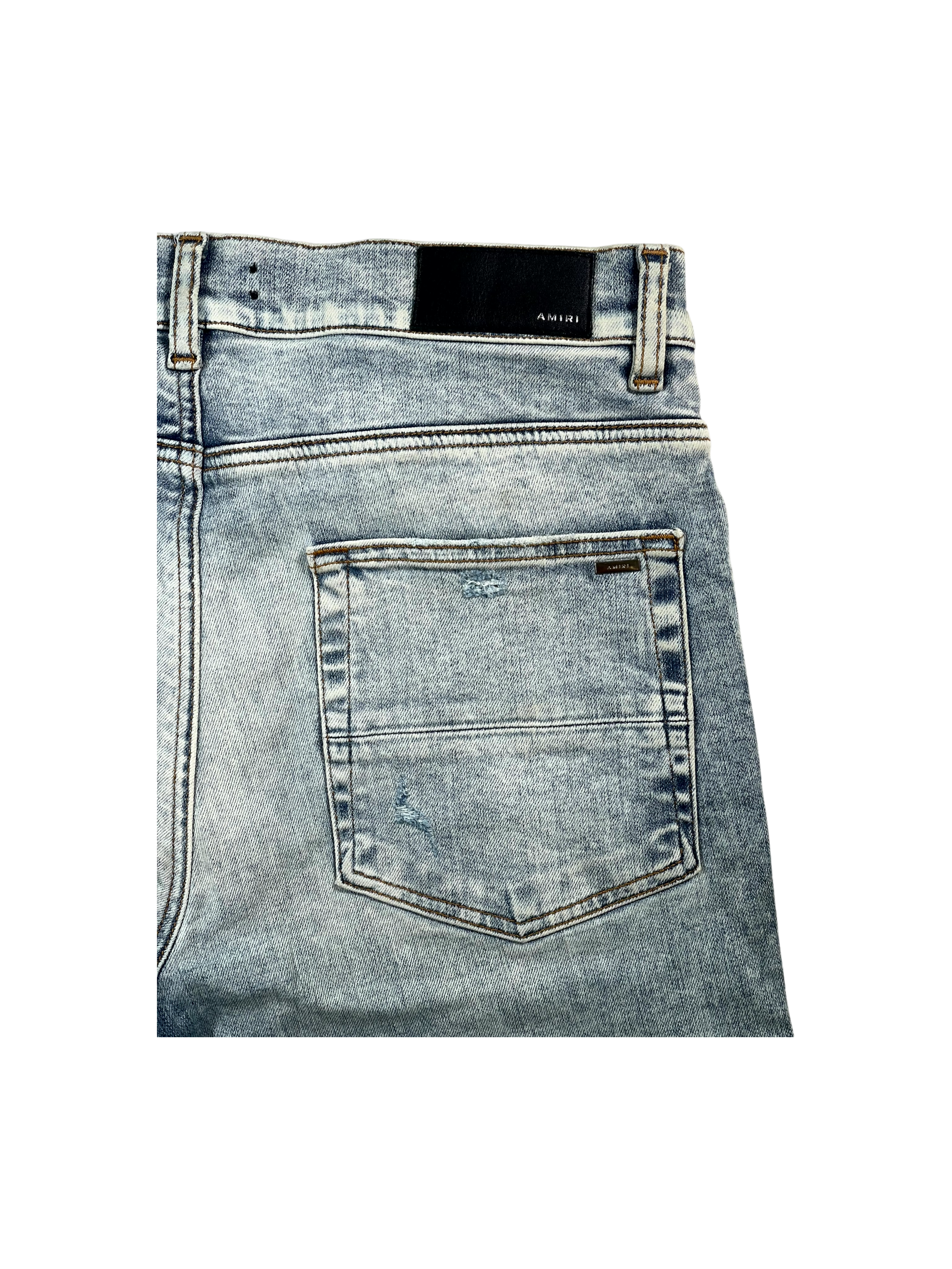 Amiri MX1 Aqua Patch Bleach Wash Jeans