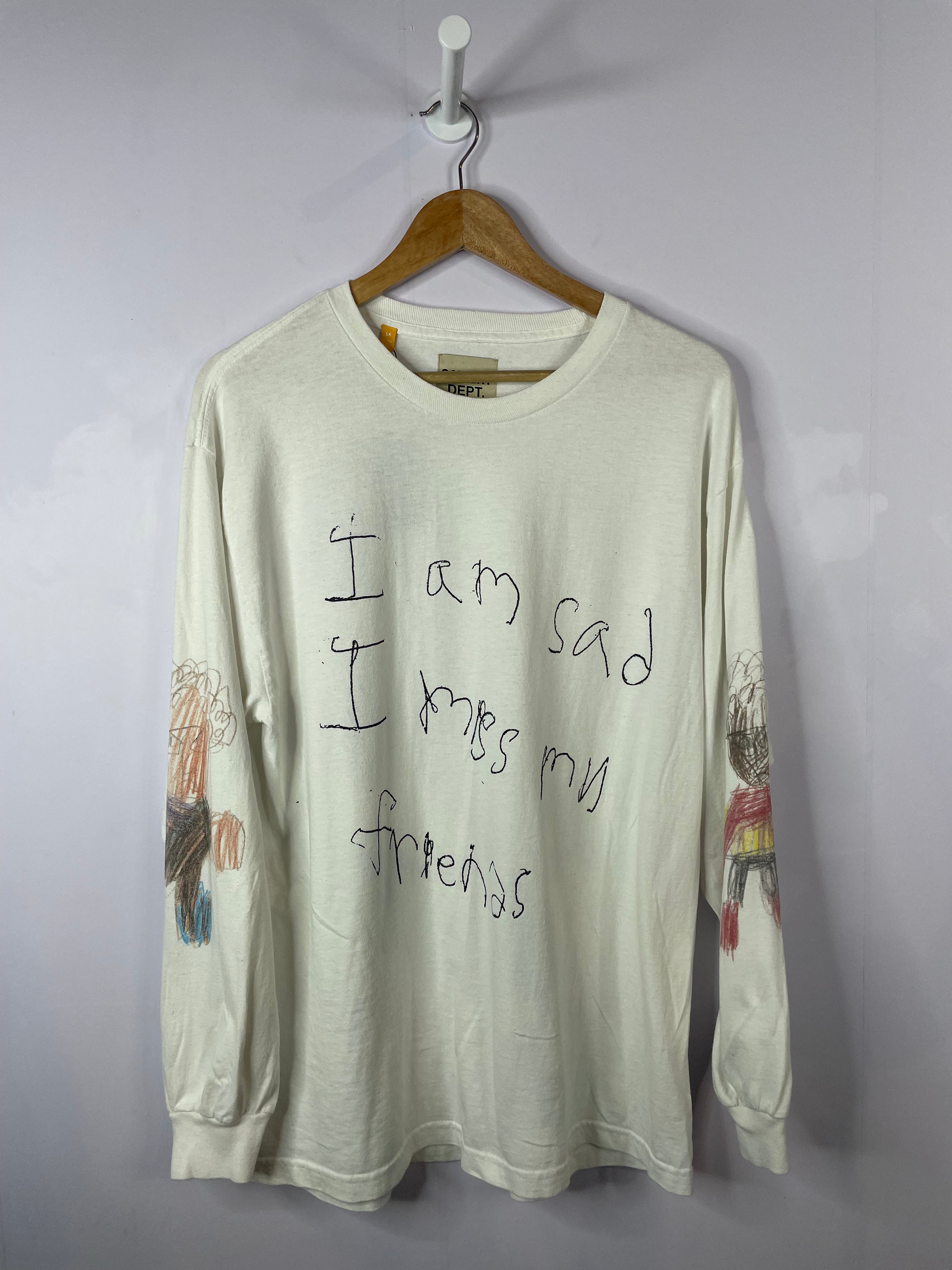 Gallery Dept I Am Sad Long Sleeve White Tee