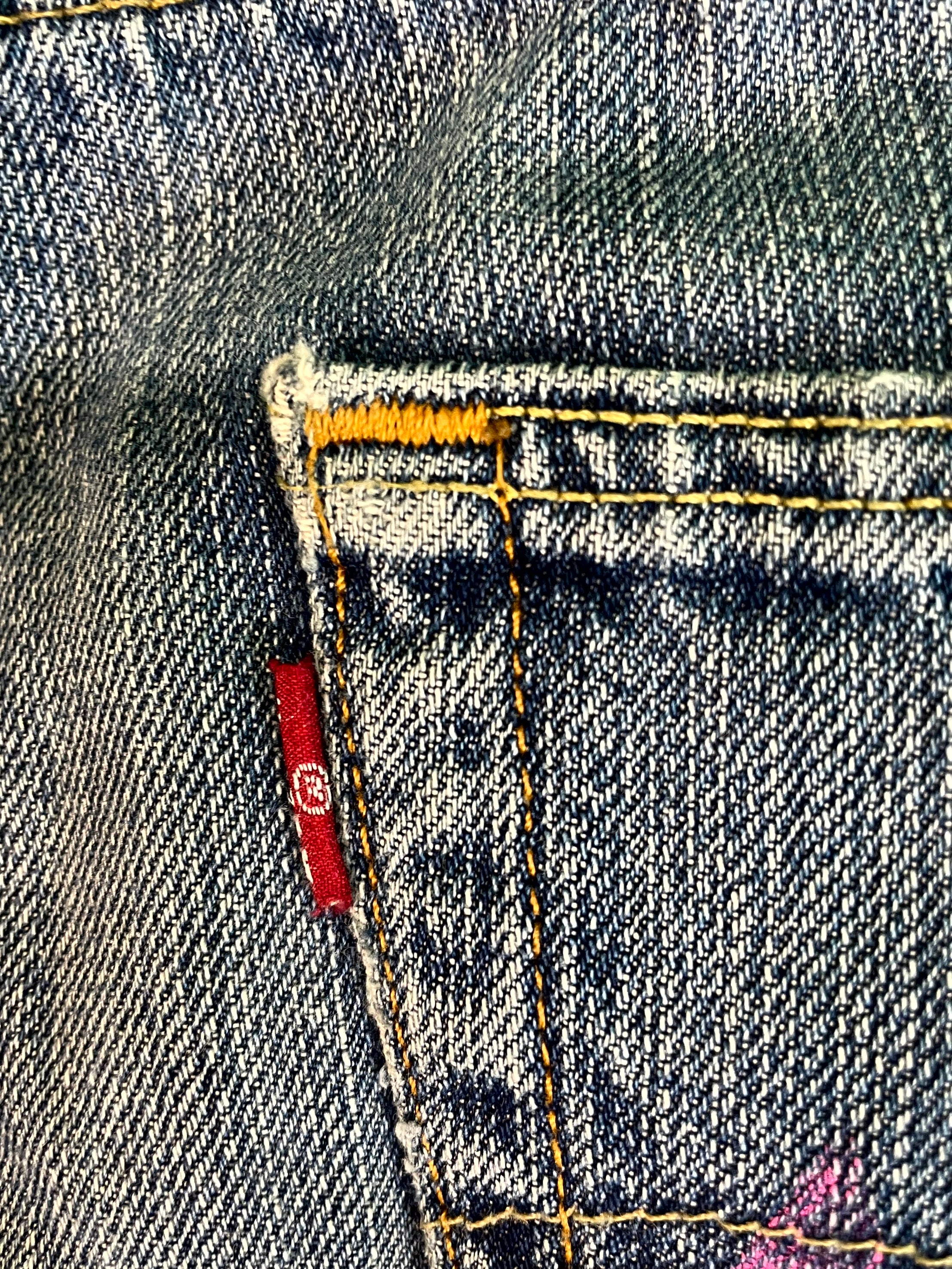Sp5der Worldwide Light Wash & Pink Jeans