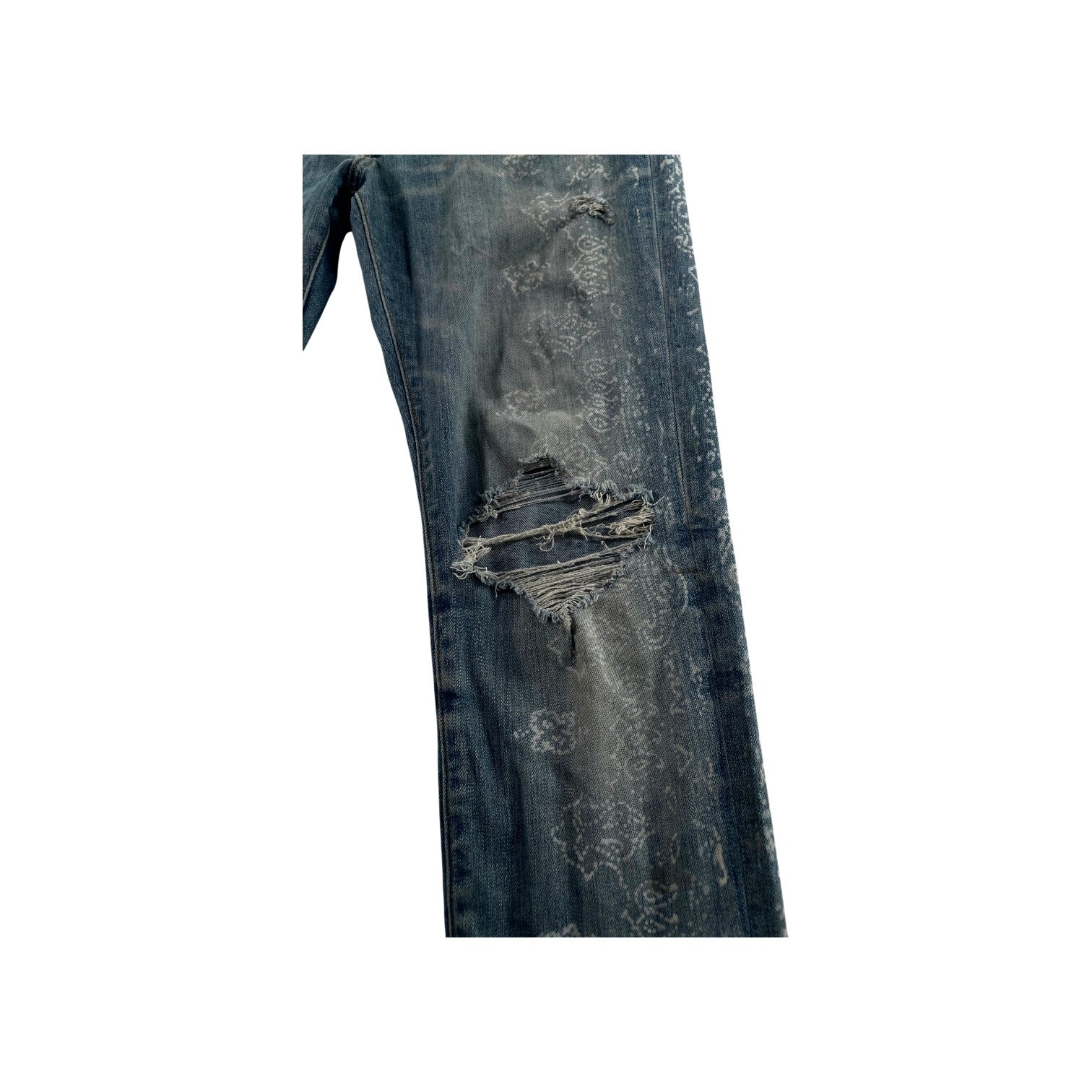 Amiri Paisley Monogram Light Wash Jeans