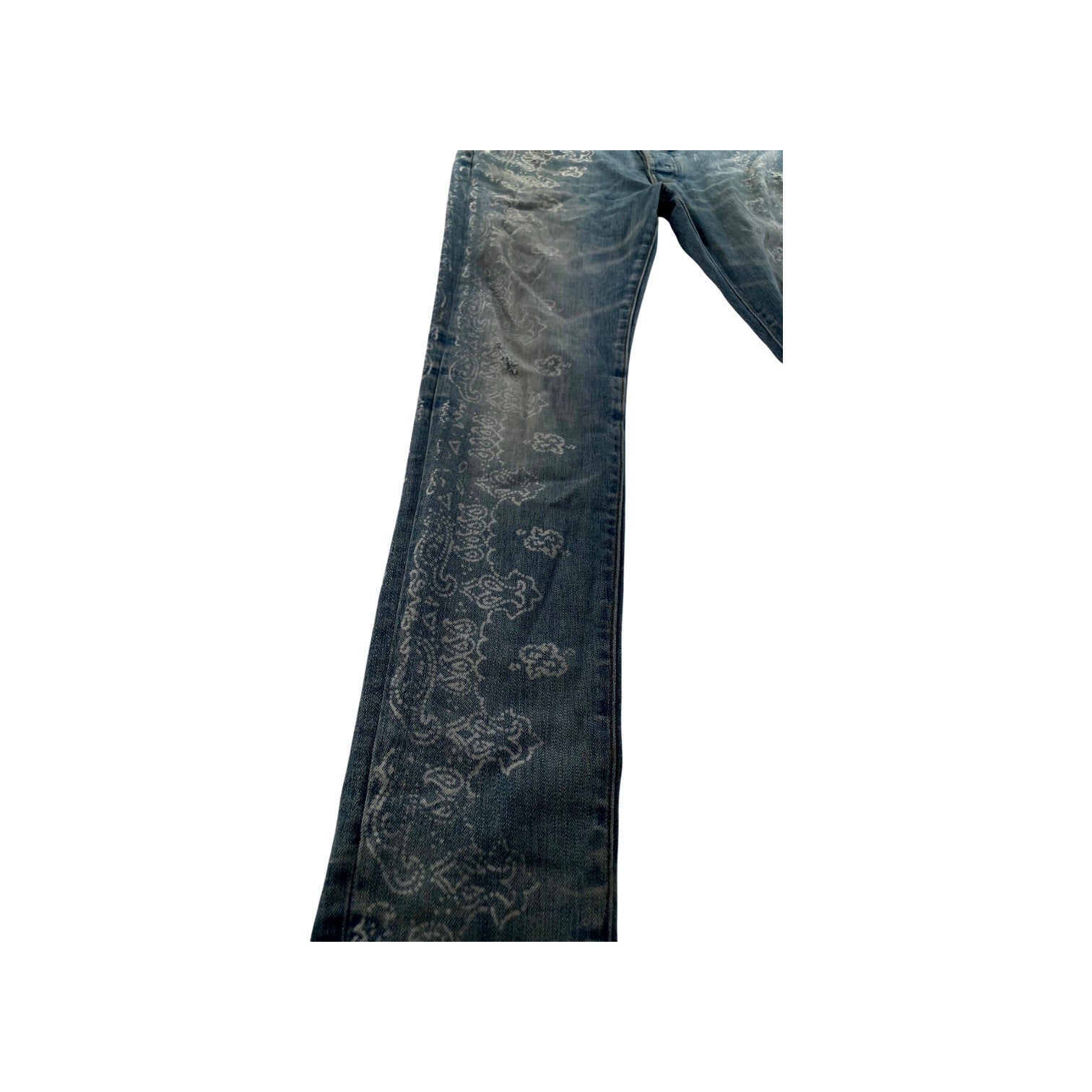 Amiri Paisley Monogram Light Wash Jeans