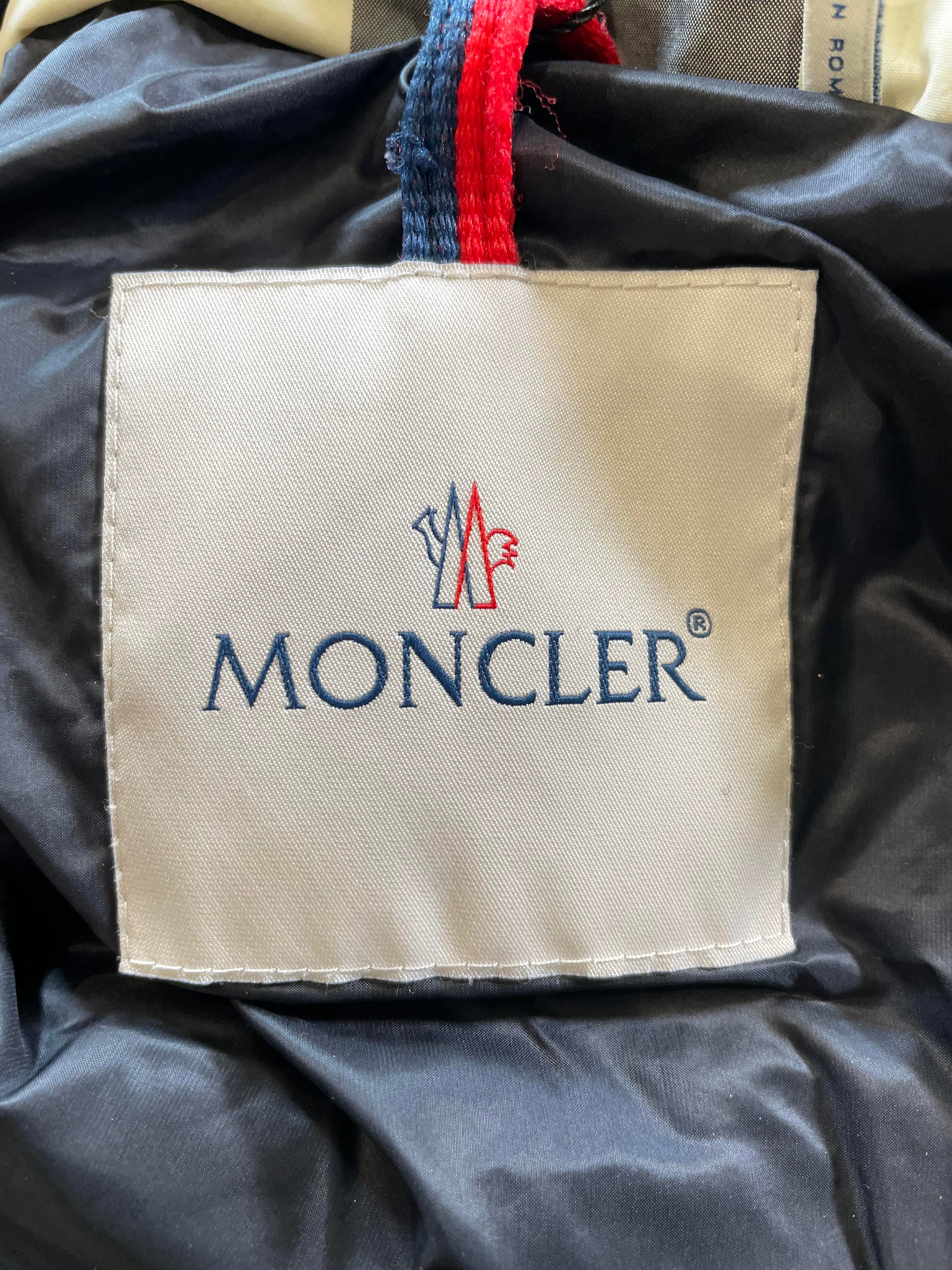 Moncler Gingham Print Aubrac Black & White Puffer Jacket