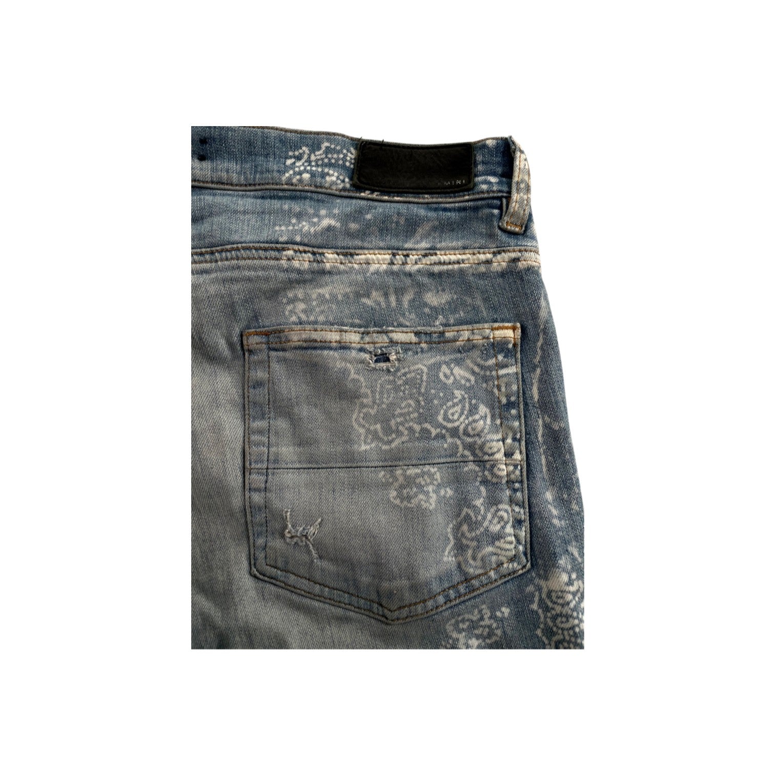 Amiri Paisley Monogram Light Wash Jeans