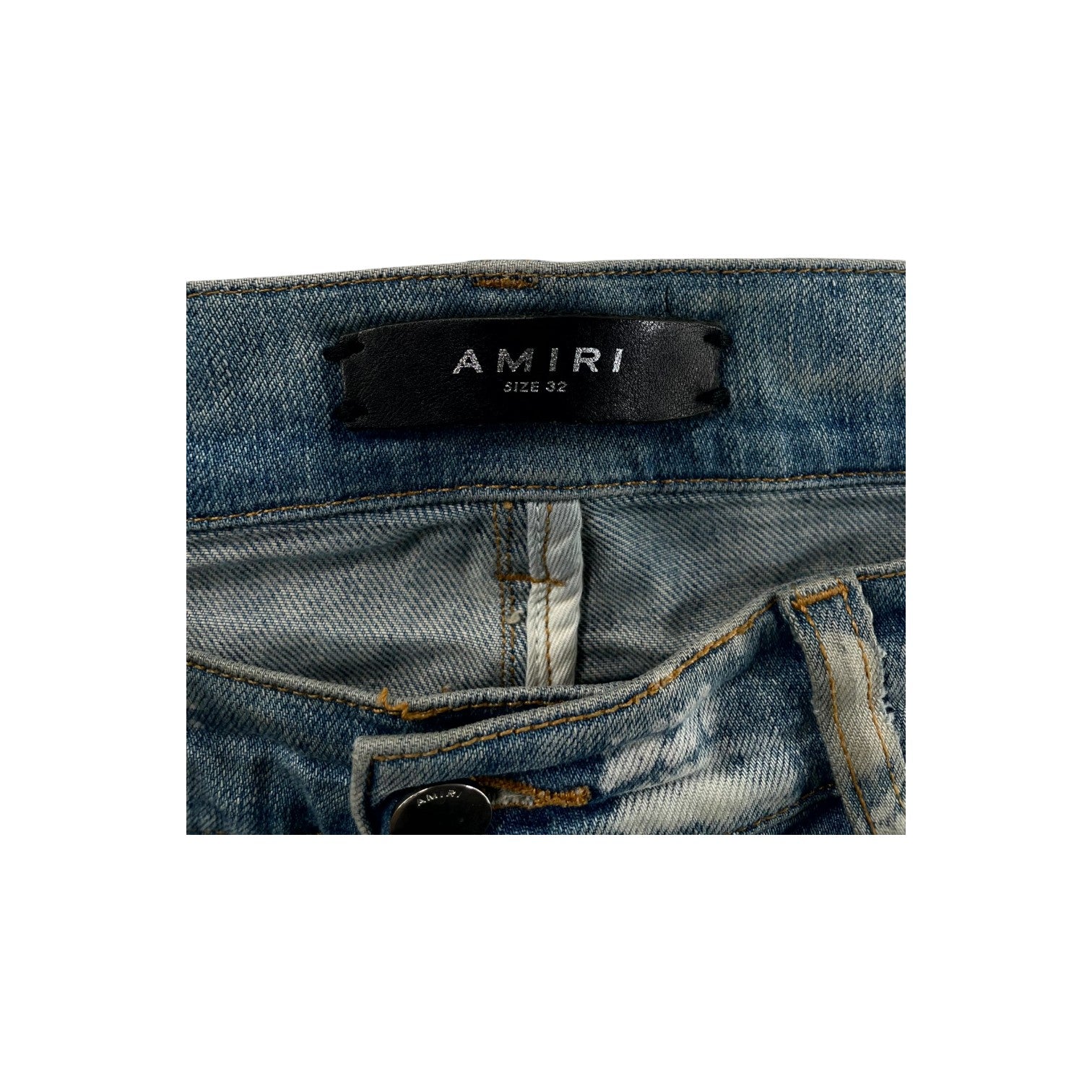 Amiri Paisley Monogram Light Wash Jeans