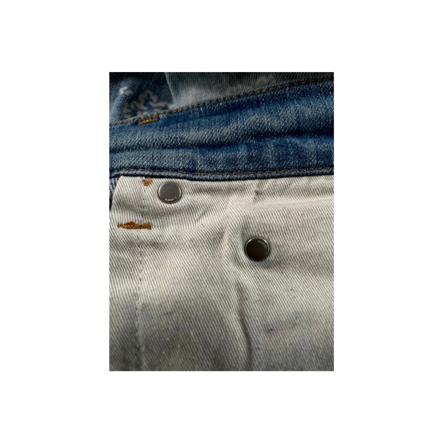 Amiri Paisley Monogram Light Wash Jeans