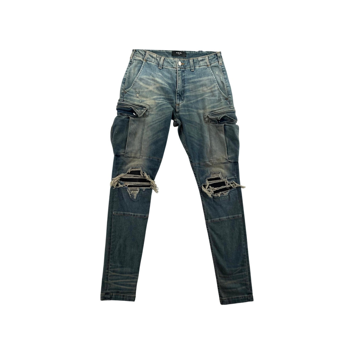 Amiri Patch Denim Cargo Vintage Wash & Black Pants