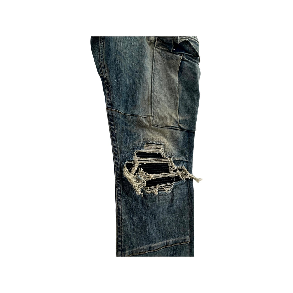 Amiri Patch Denim Cargo Vintage Wash & Black Pants