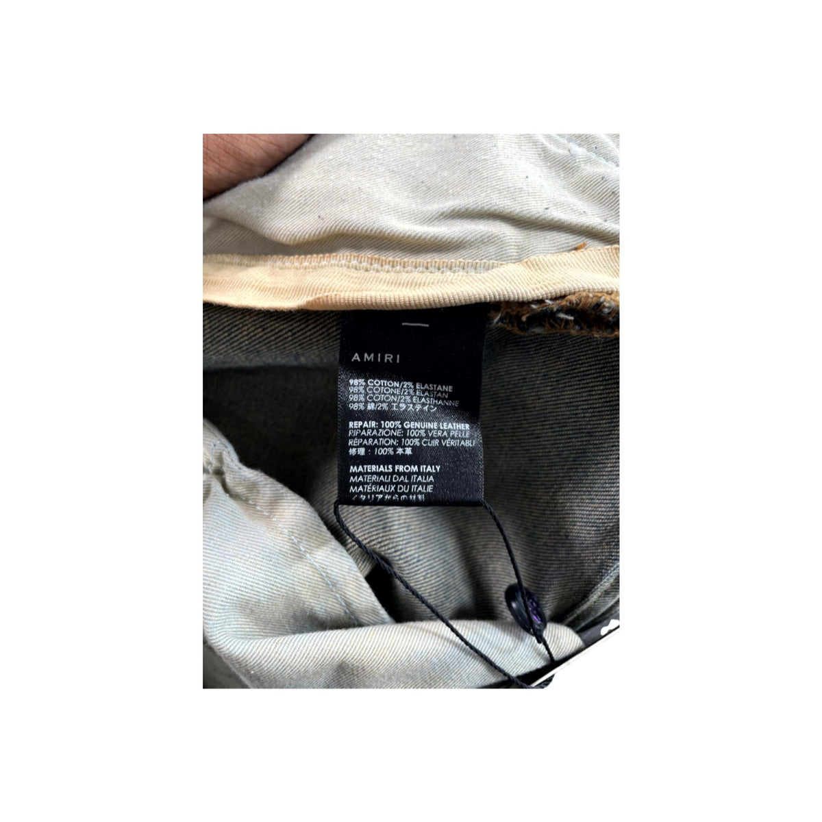 Amiri Patch Denim Cargo Vintage Wash & Black Pants