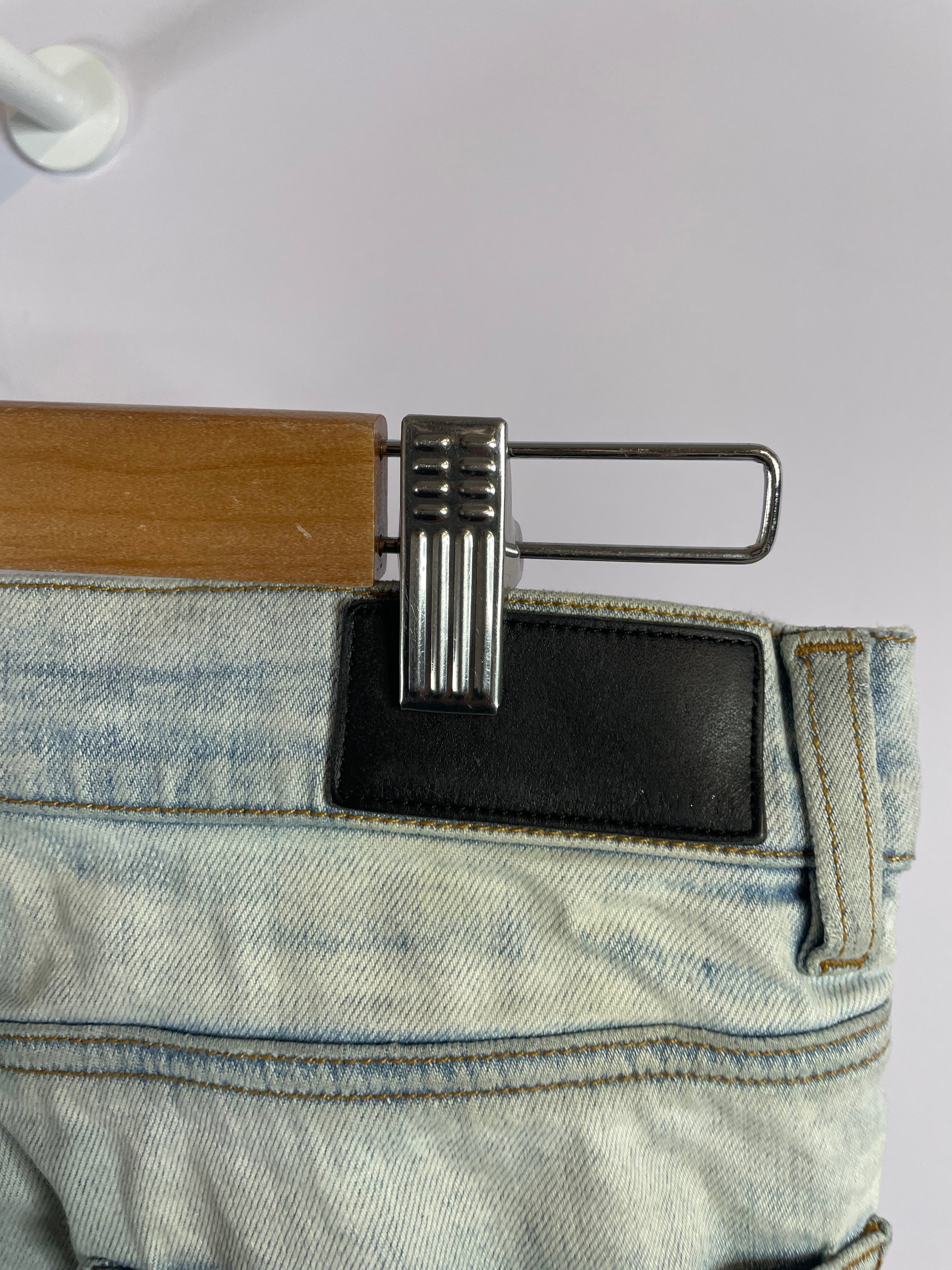 Amiri MX1 Light Wash Zebra Patch (Faded) Used 30 (Tailored)