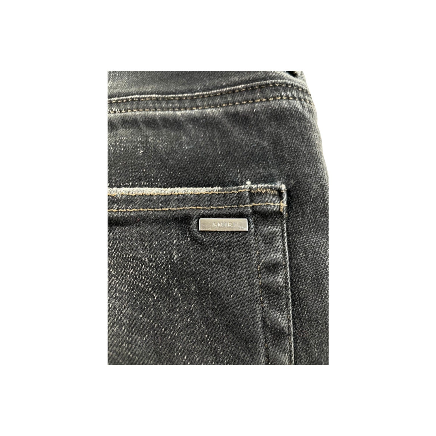 Amiri Shotgun Black Waxed Jeans
