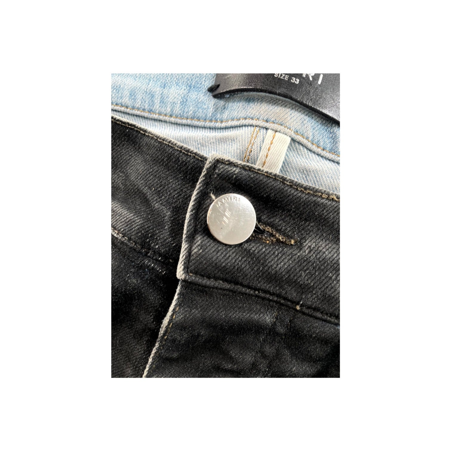 Amiri Shotgun Black Waxed Jeans