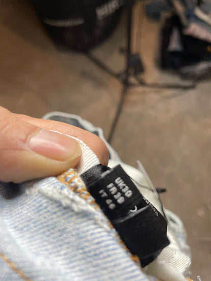 Amiri MX1 Light Wash Zebra Patch (Faded) Used 30 (Tailored)