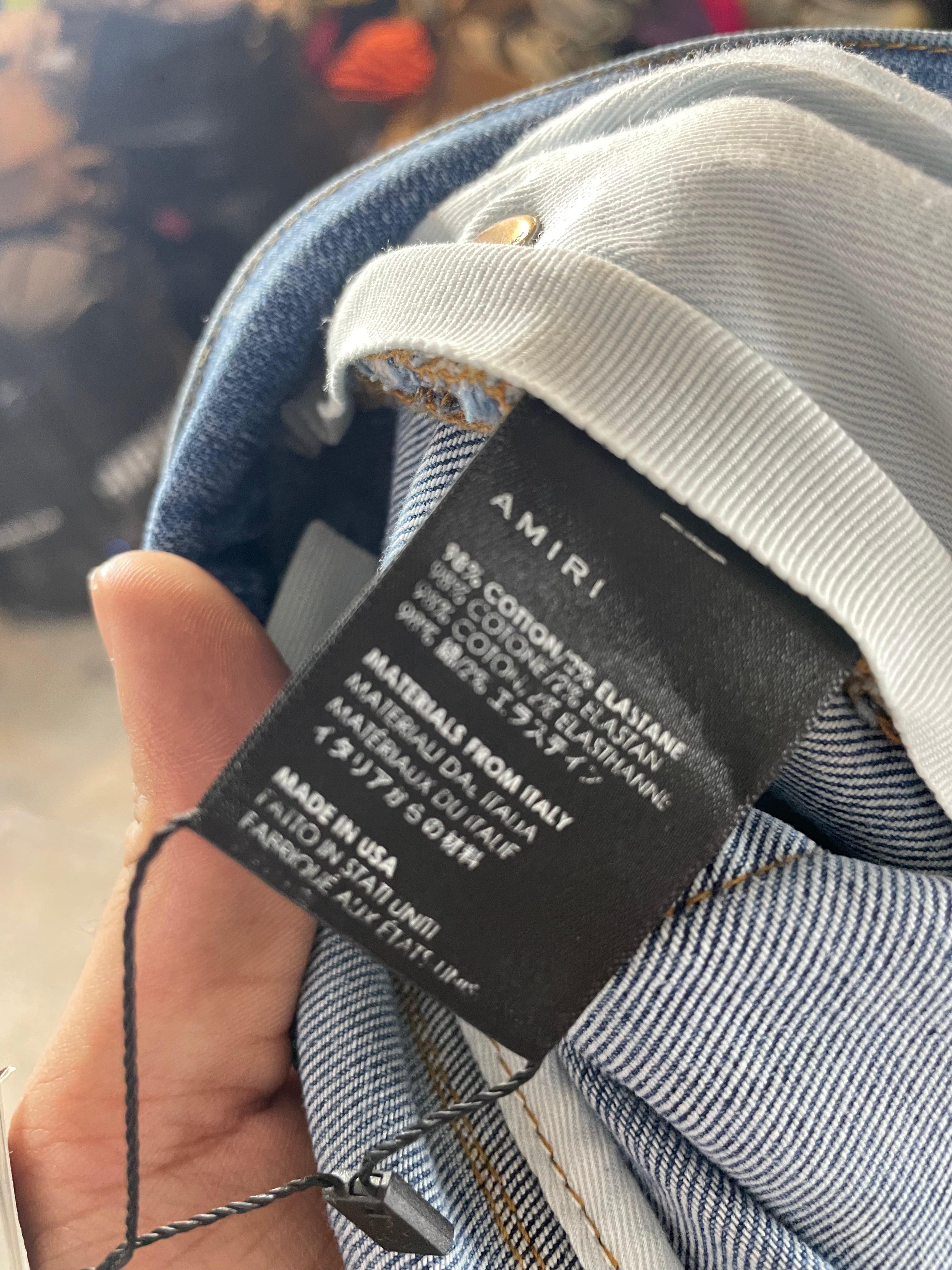 Amiri Jeans Light Wash Blue Patchwork Used 32