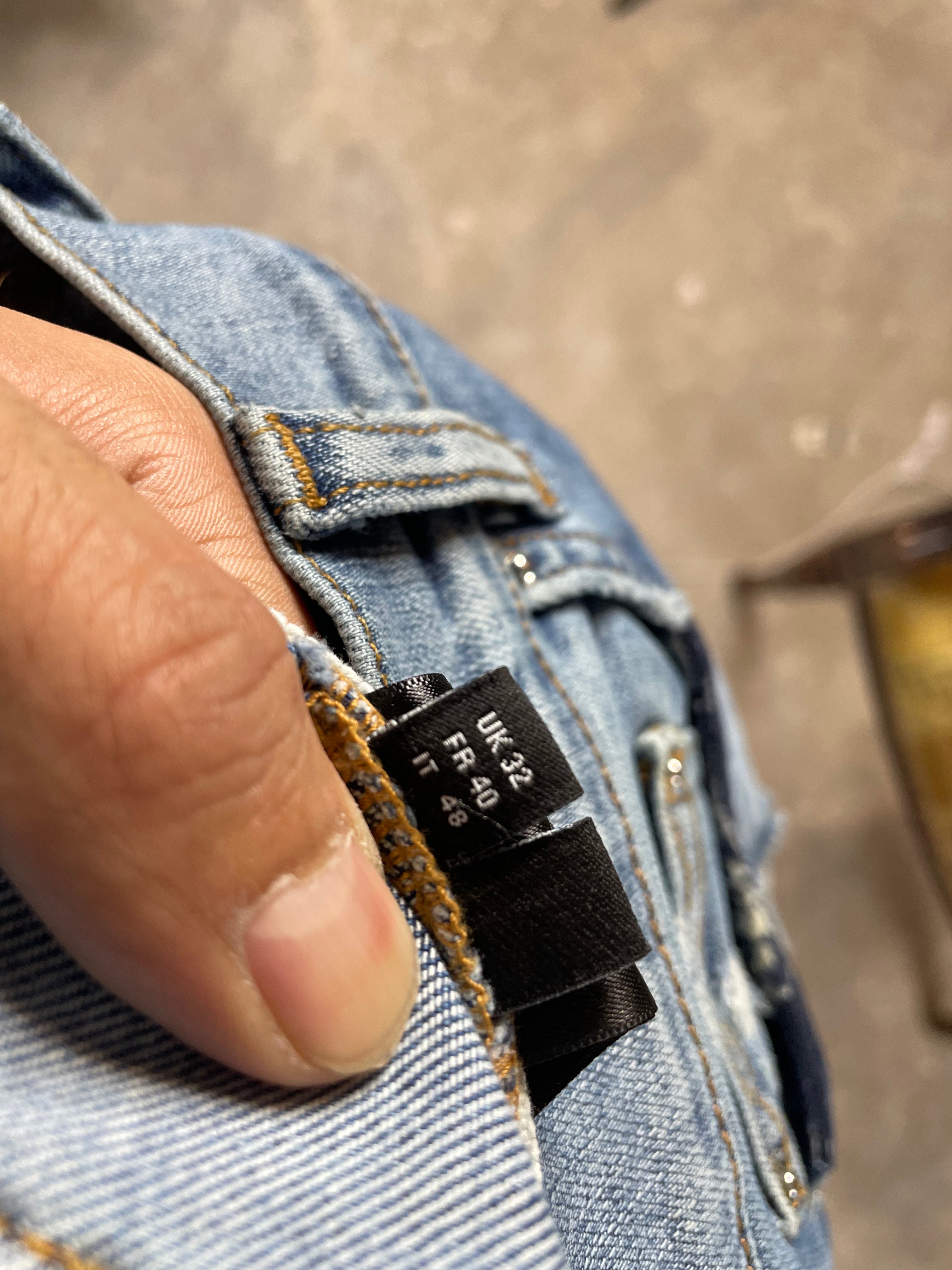 Amiri Jeans Light Wash Blue Patchwork Used 32