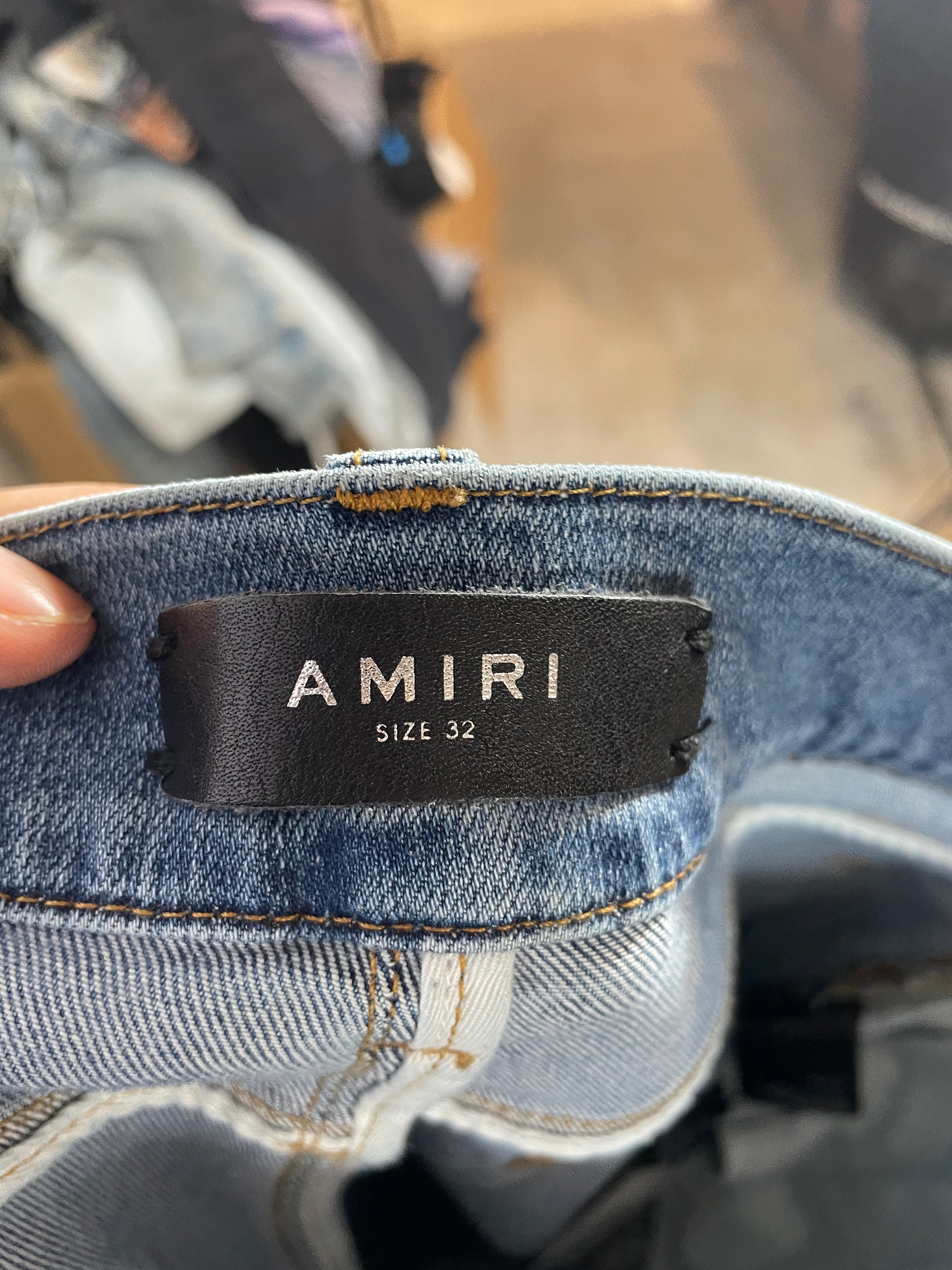 Amiri Jeans Light Wash Blue Patchwork Used 32