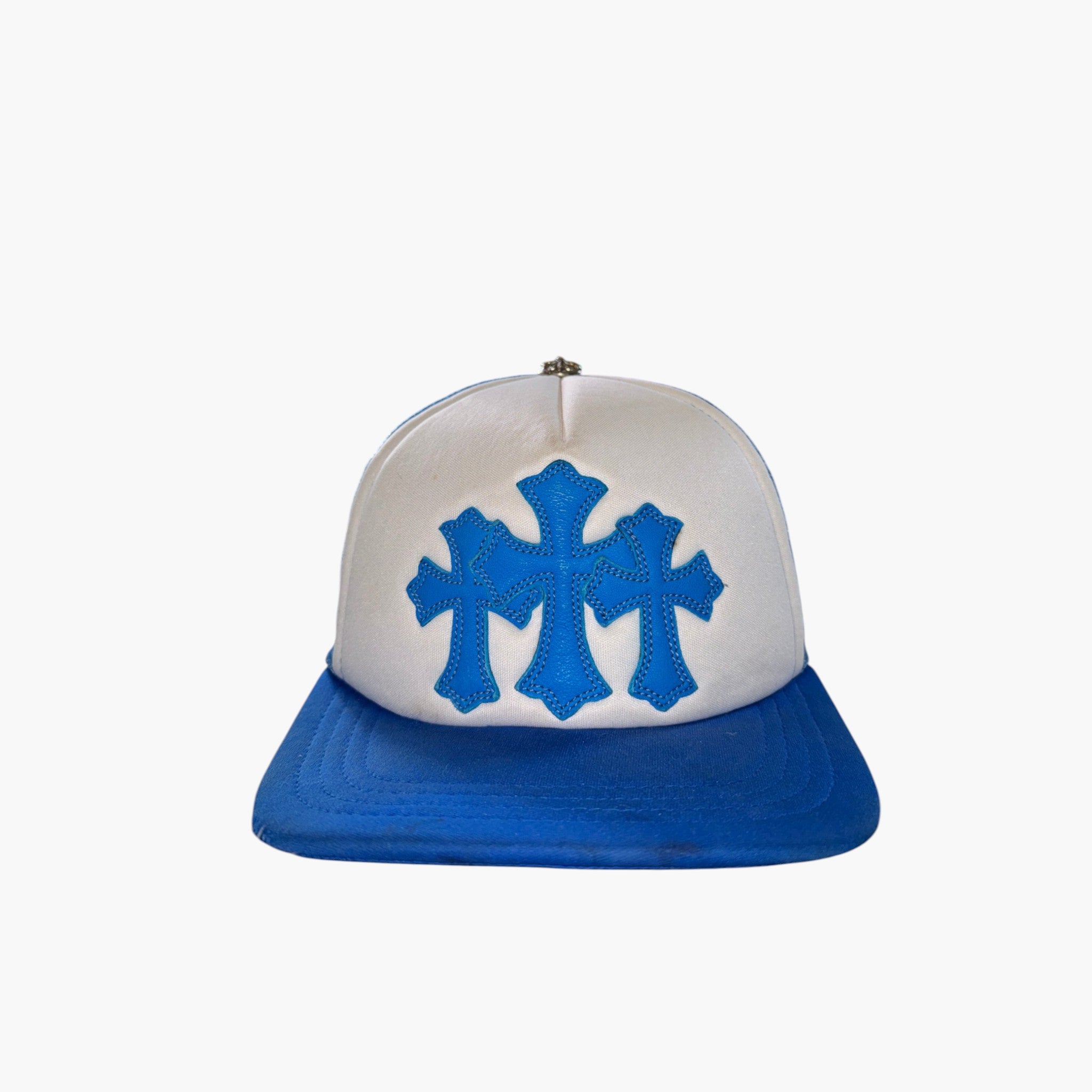 Chrome Hearts Blue & White Cemetery Trucker Hat