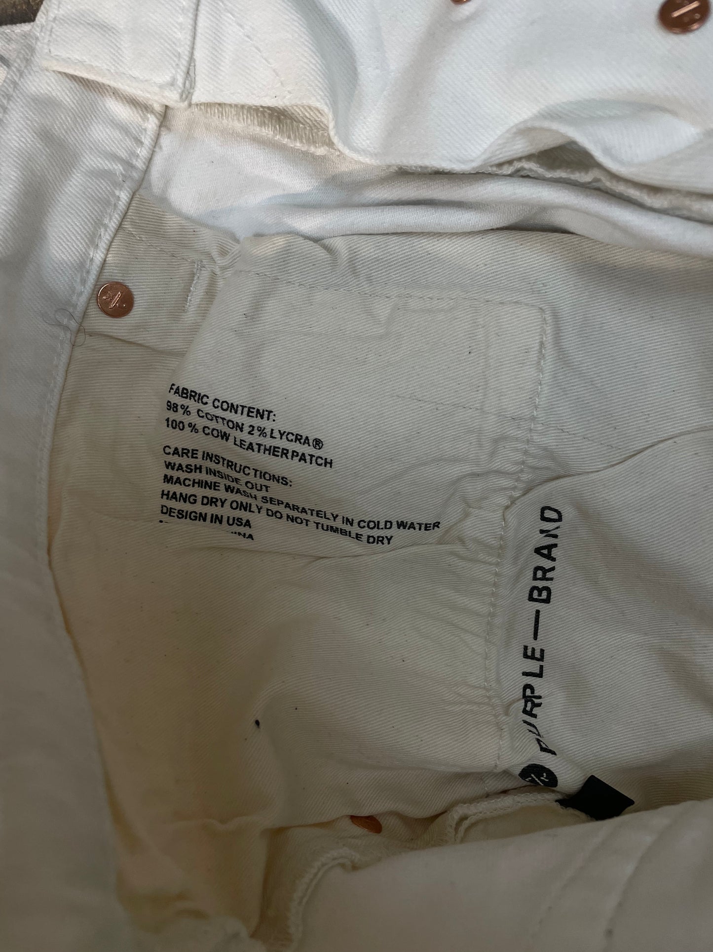 Purple Jeans White 30 Used