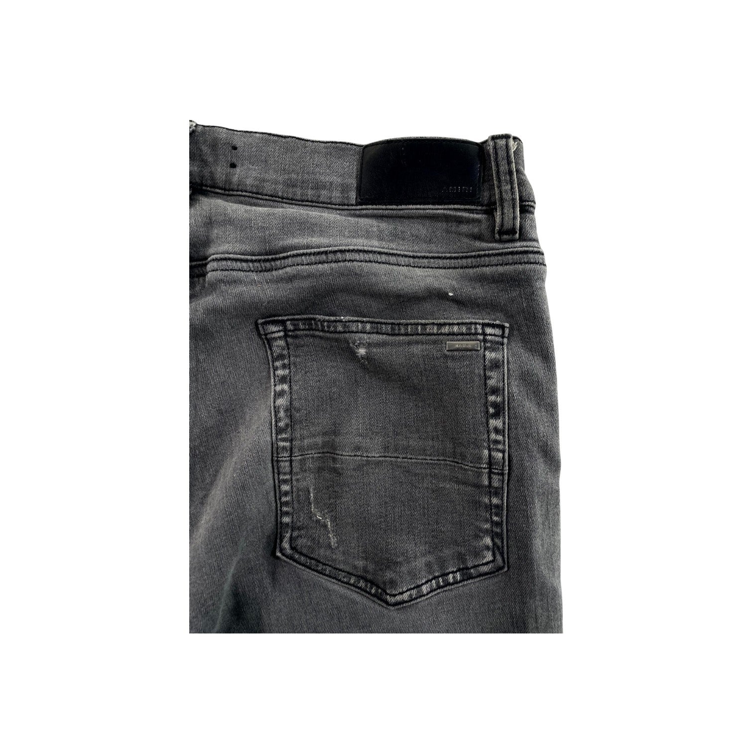Amiri Plain Thrasher Ripped Grey Jeans