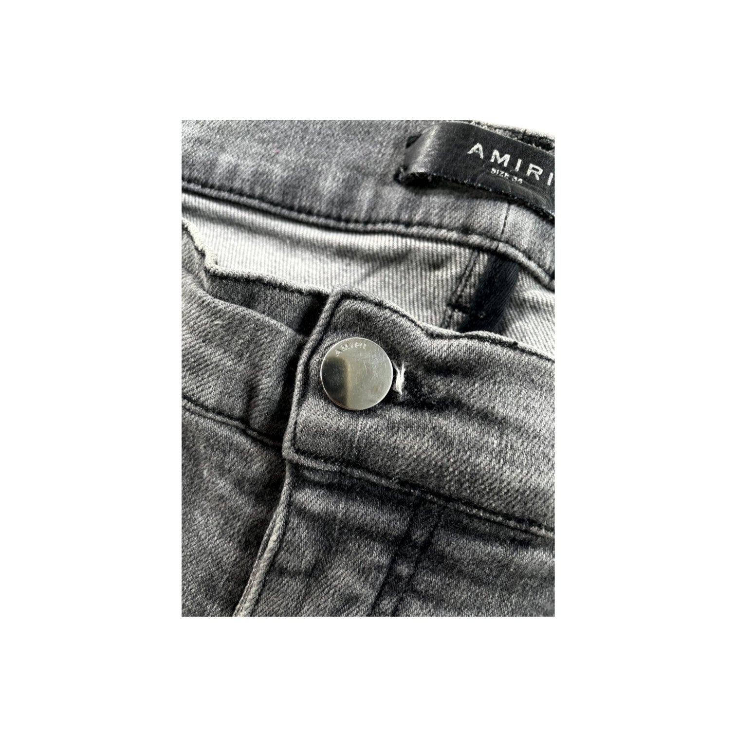 Amiri Plain Thrasher Ripped Grey Jeans