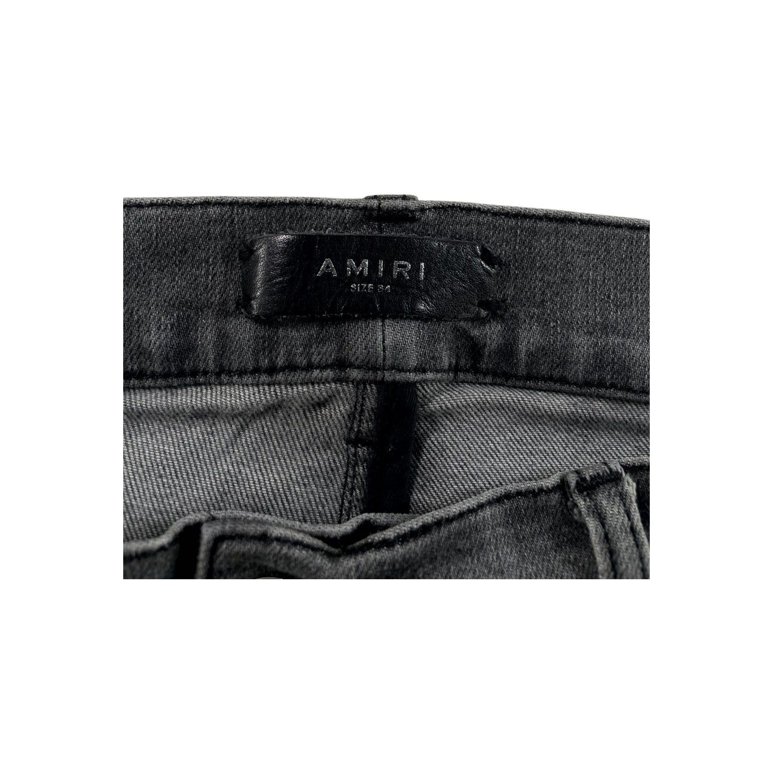 Amiri Plain Thrasher Ripped Grey Jeans