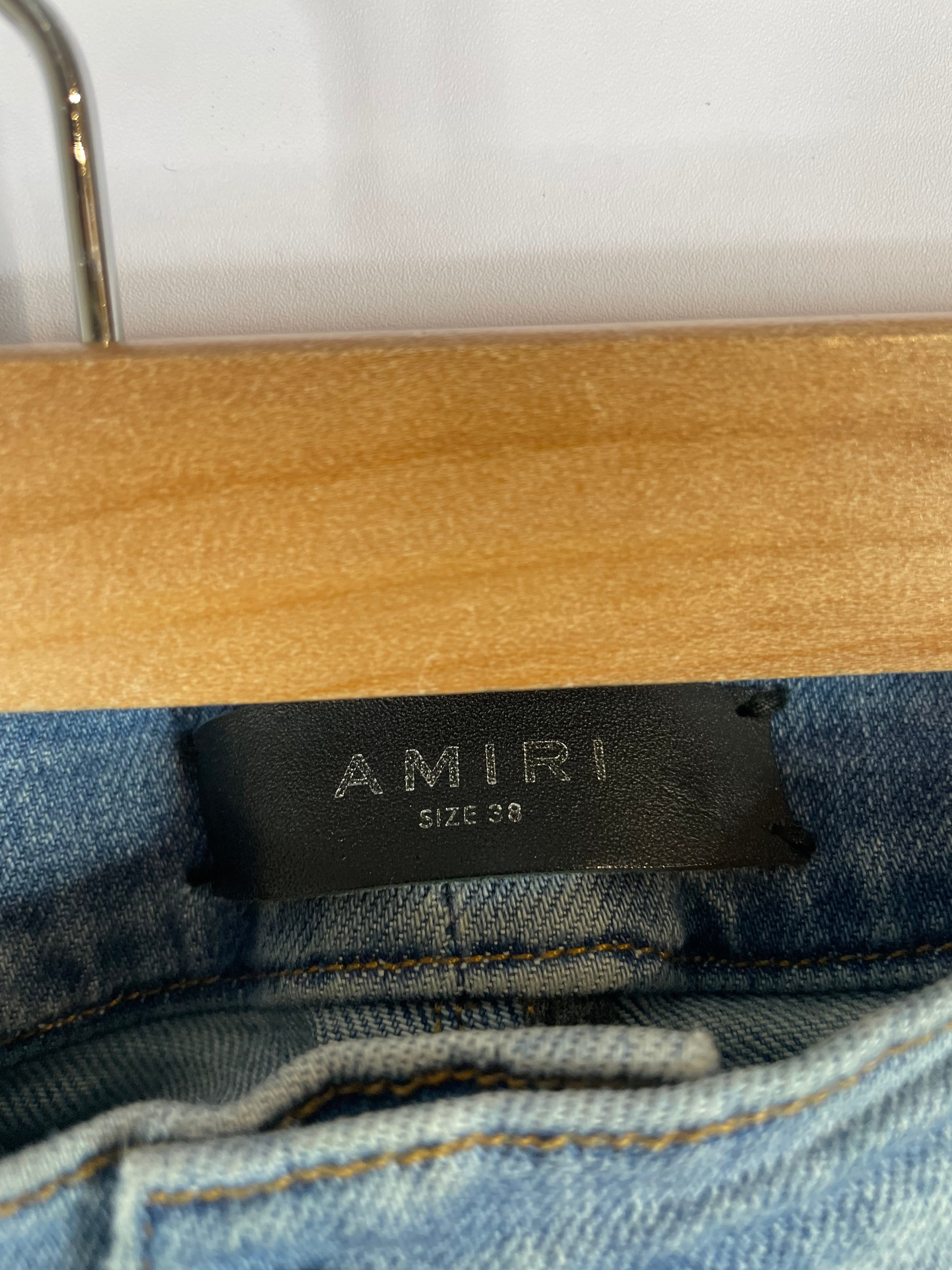 Amiri Plain Thrasher Light Wash Distressed Used 38