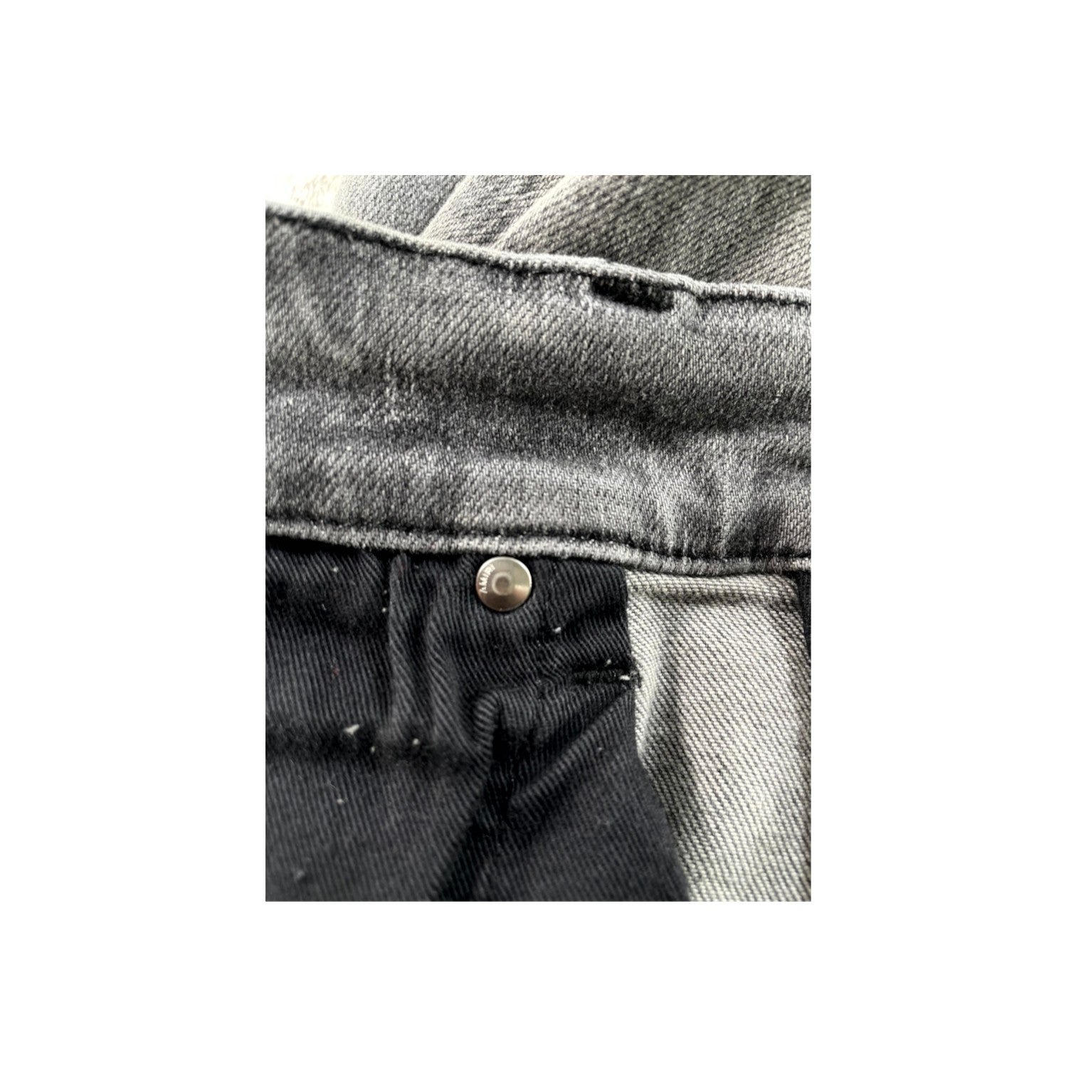 Amiri Plain Thrasher Ripped Grey Jeans