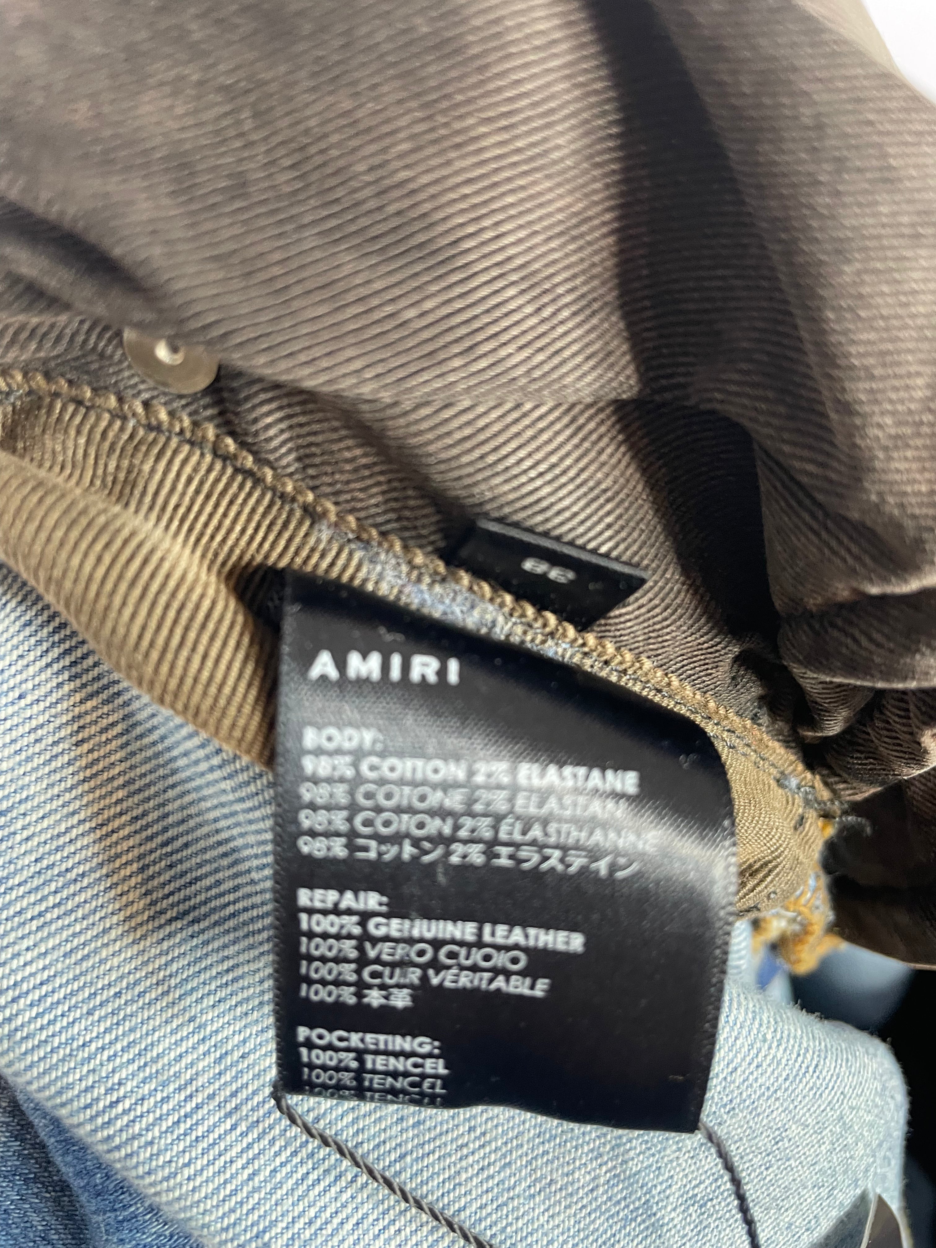 Amiri Plain Thrasher Light Wash Distressed Used 38