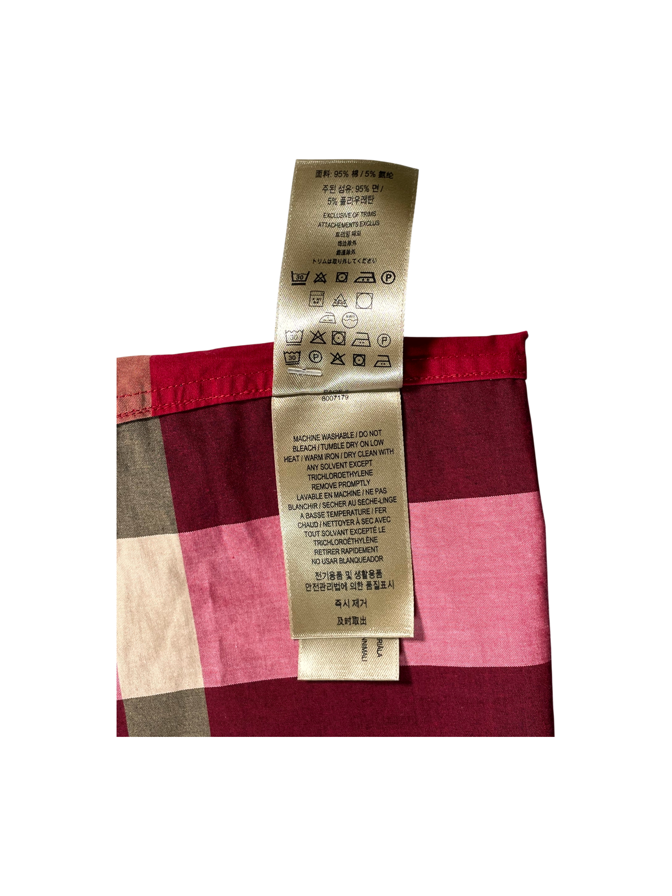 Burberry Checkered Button Up Red Shirt