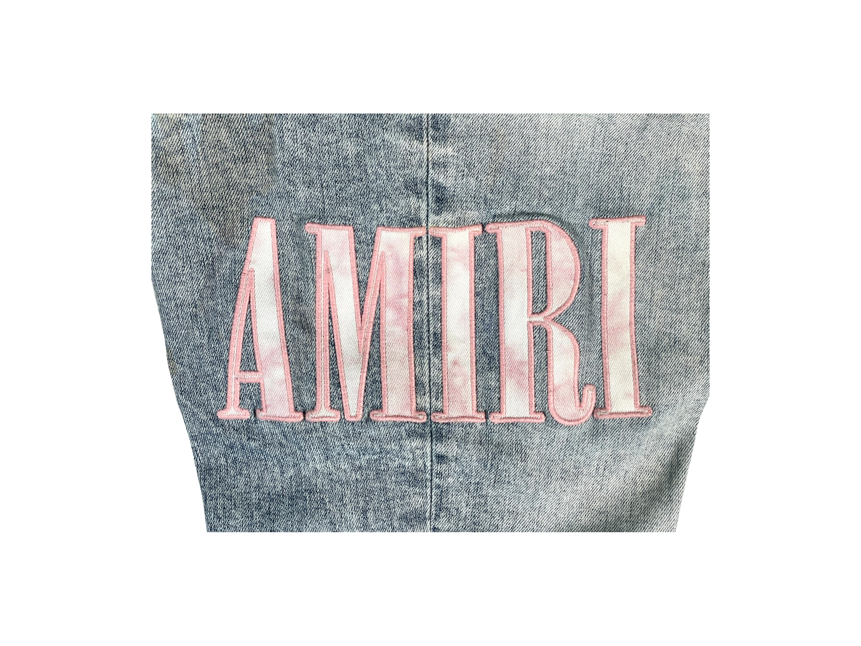 Amiri "Side Logo" Light Wash & Pink Jeans