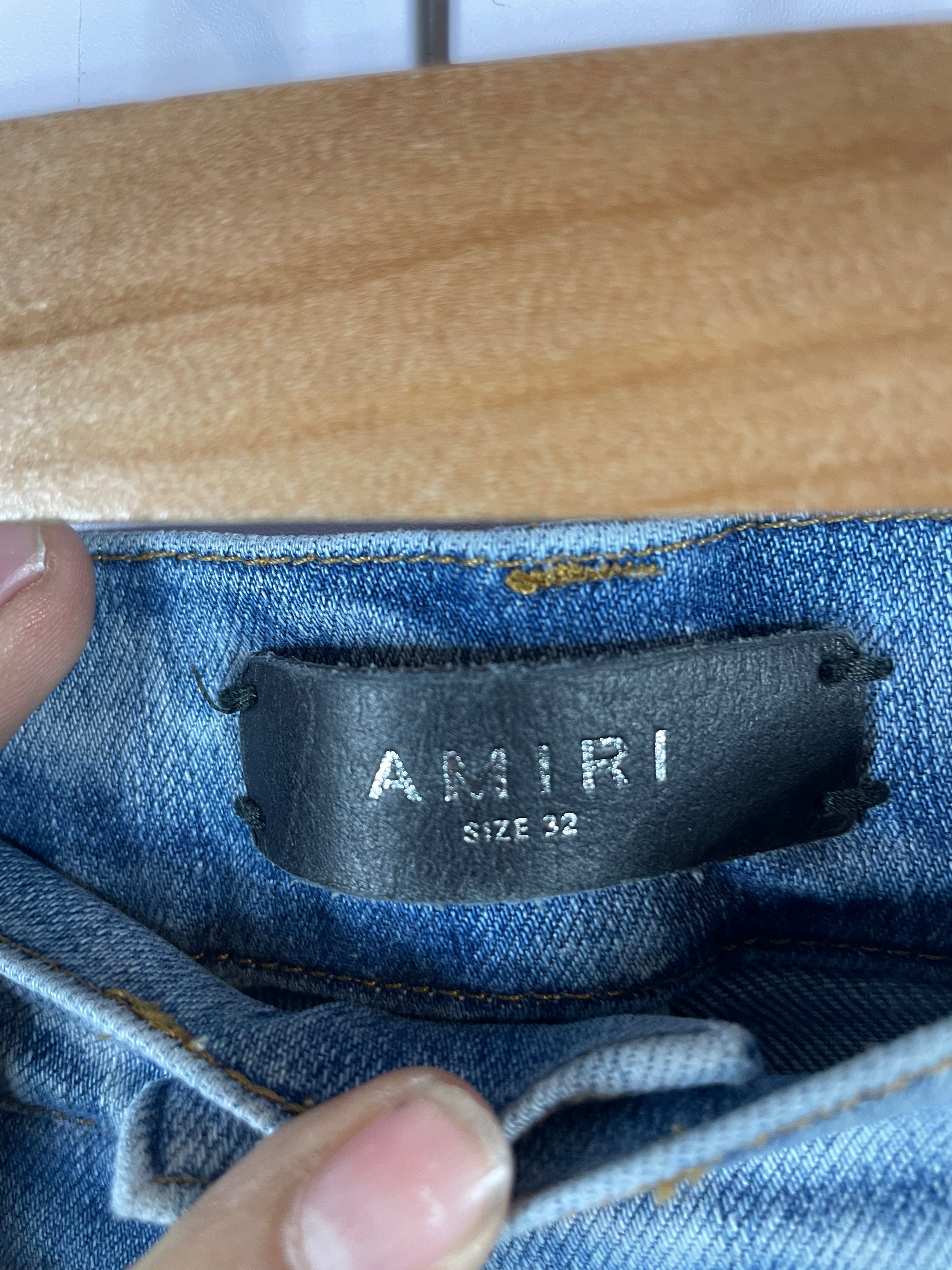 Amiri Jeans Light Wash Rainbow Thrasher Patch Used 32