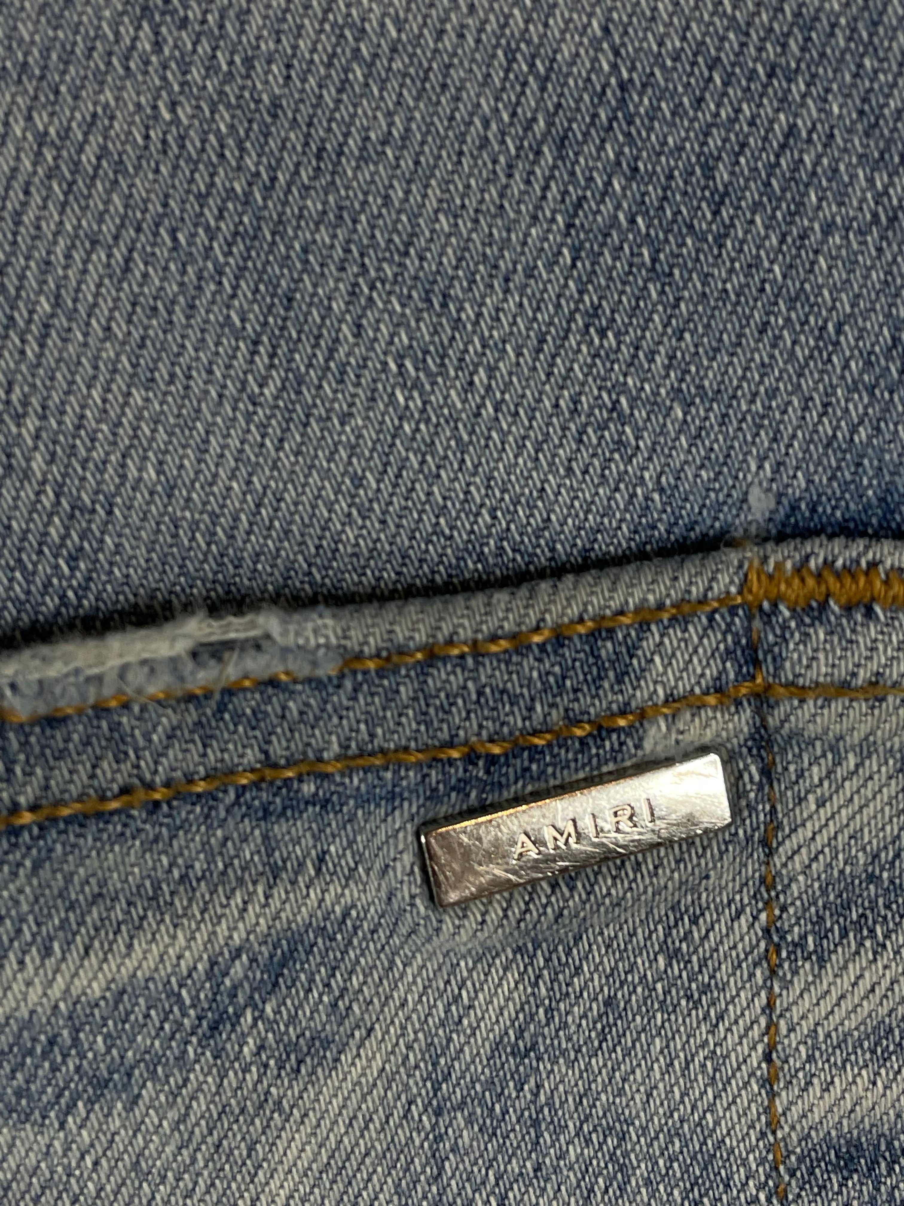 Amiri Jeans Light Wash Rainbow Thrasher Patch Used 32