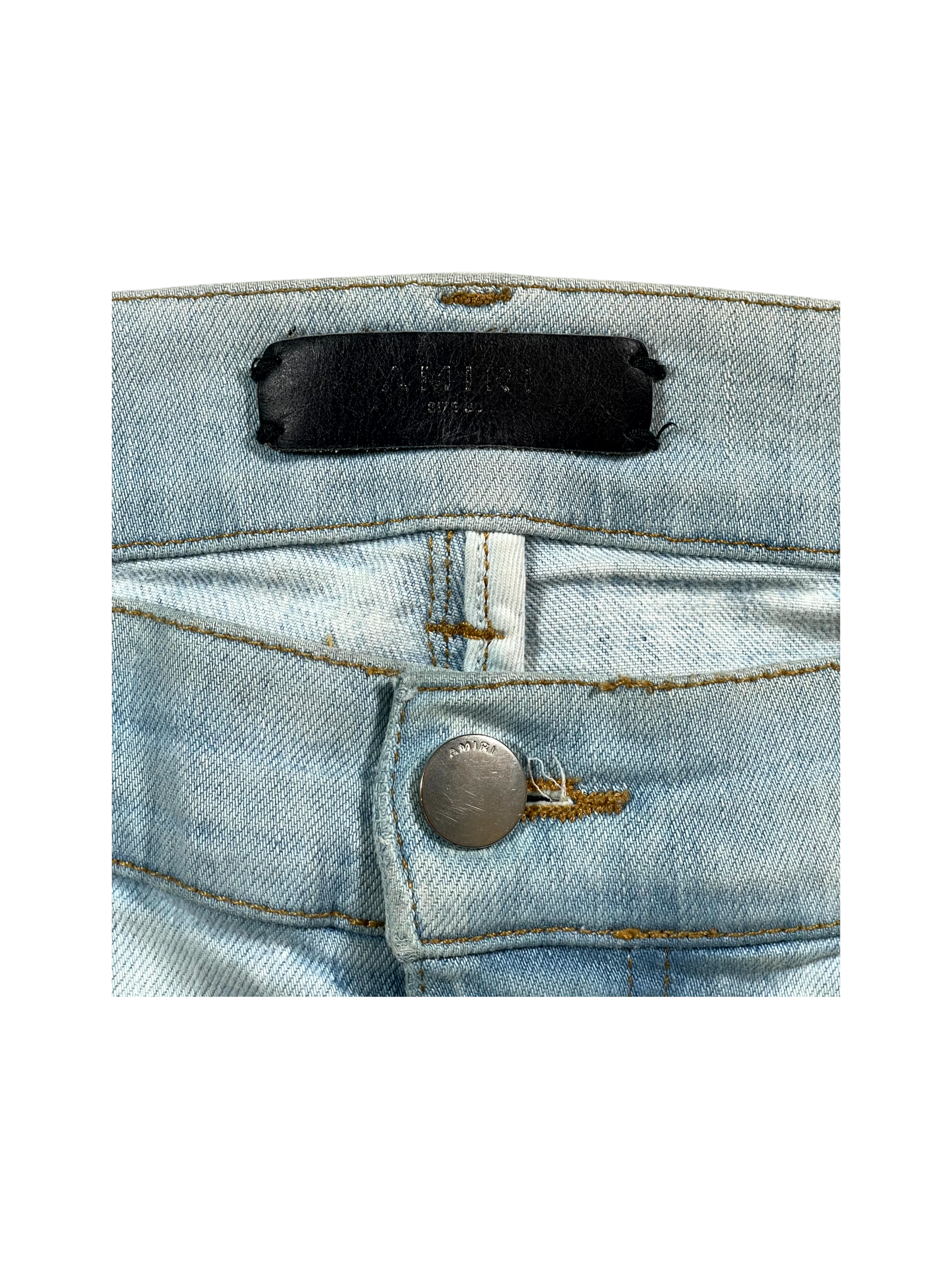 Amiri MX1 patch Light Wash & Redish Black Jeans