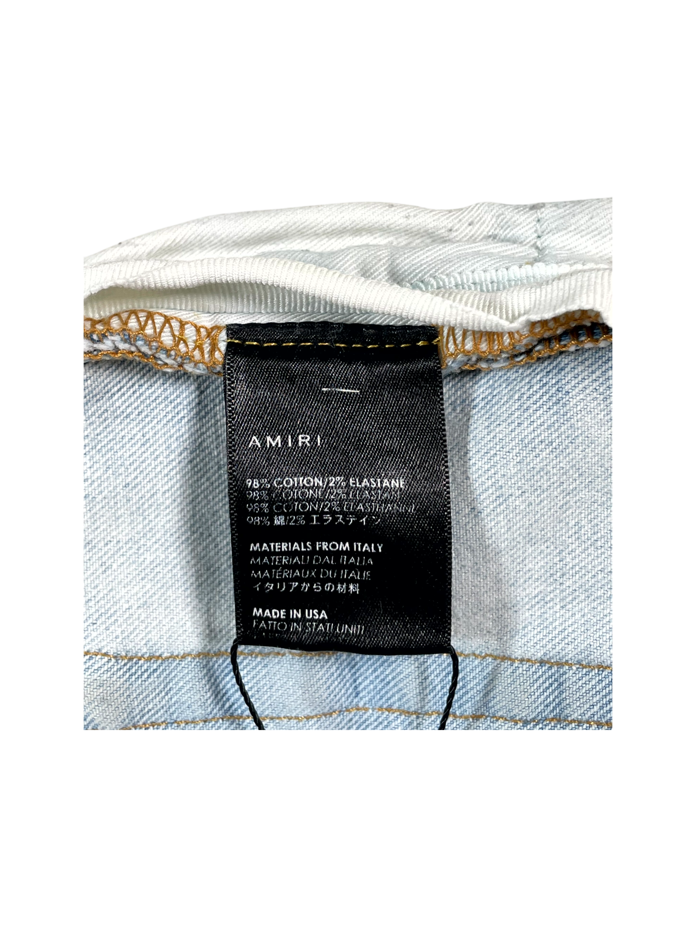 Amiri MX1 patch Light Wash & Redish Black Jeans