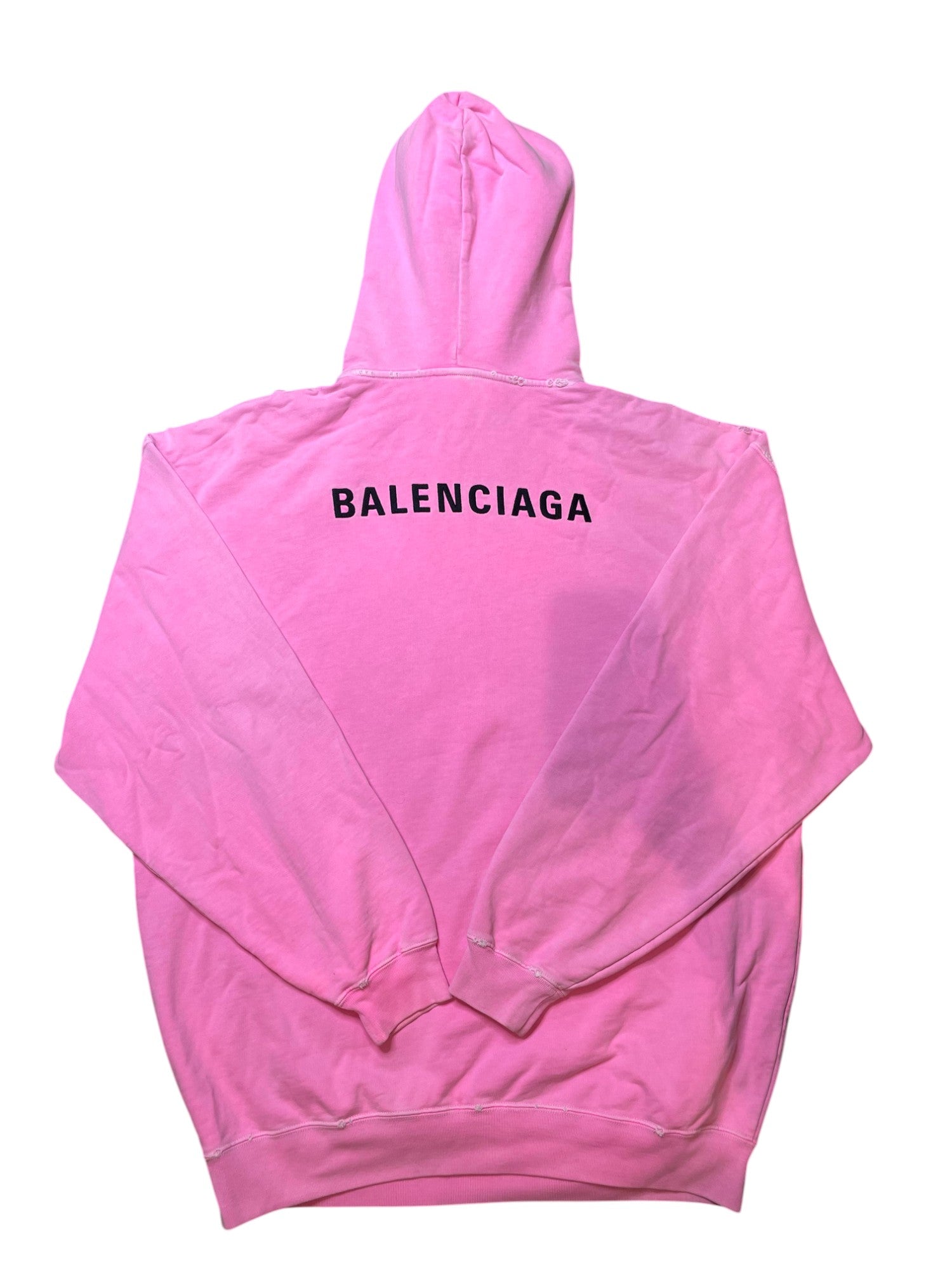 Balenciaga Embroidered Logo Hoodie Pink Black