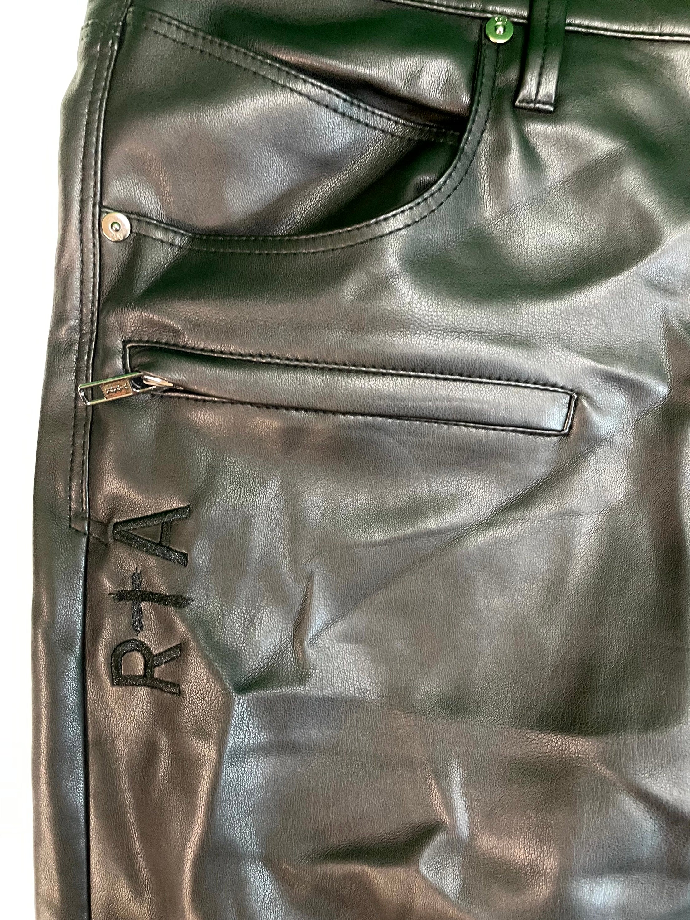 RTA Leather Black Jeans