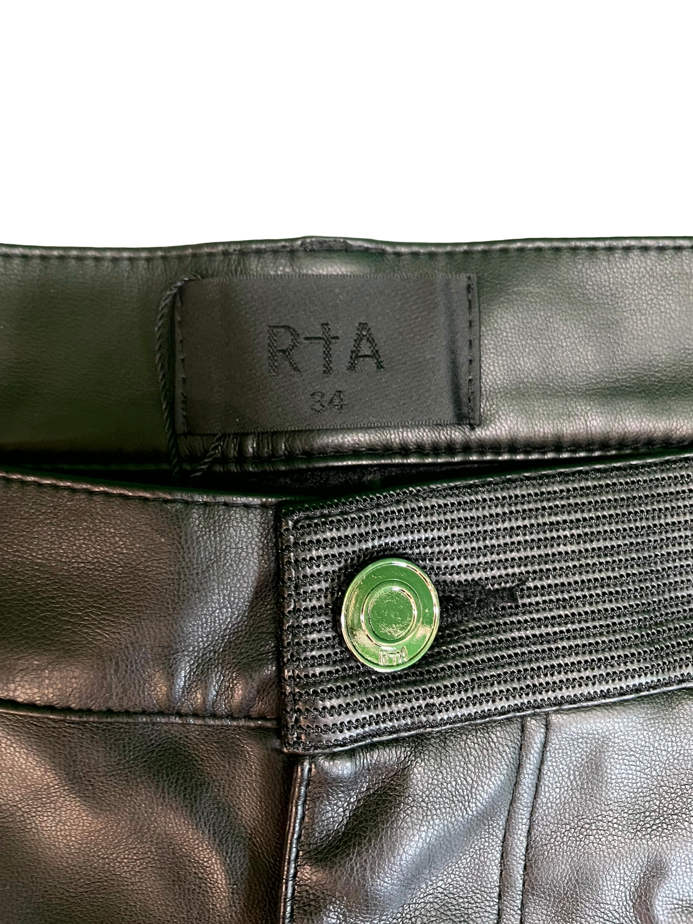 RTA Leather Black Jeans