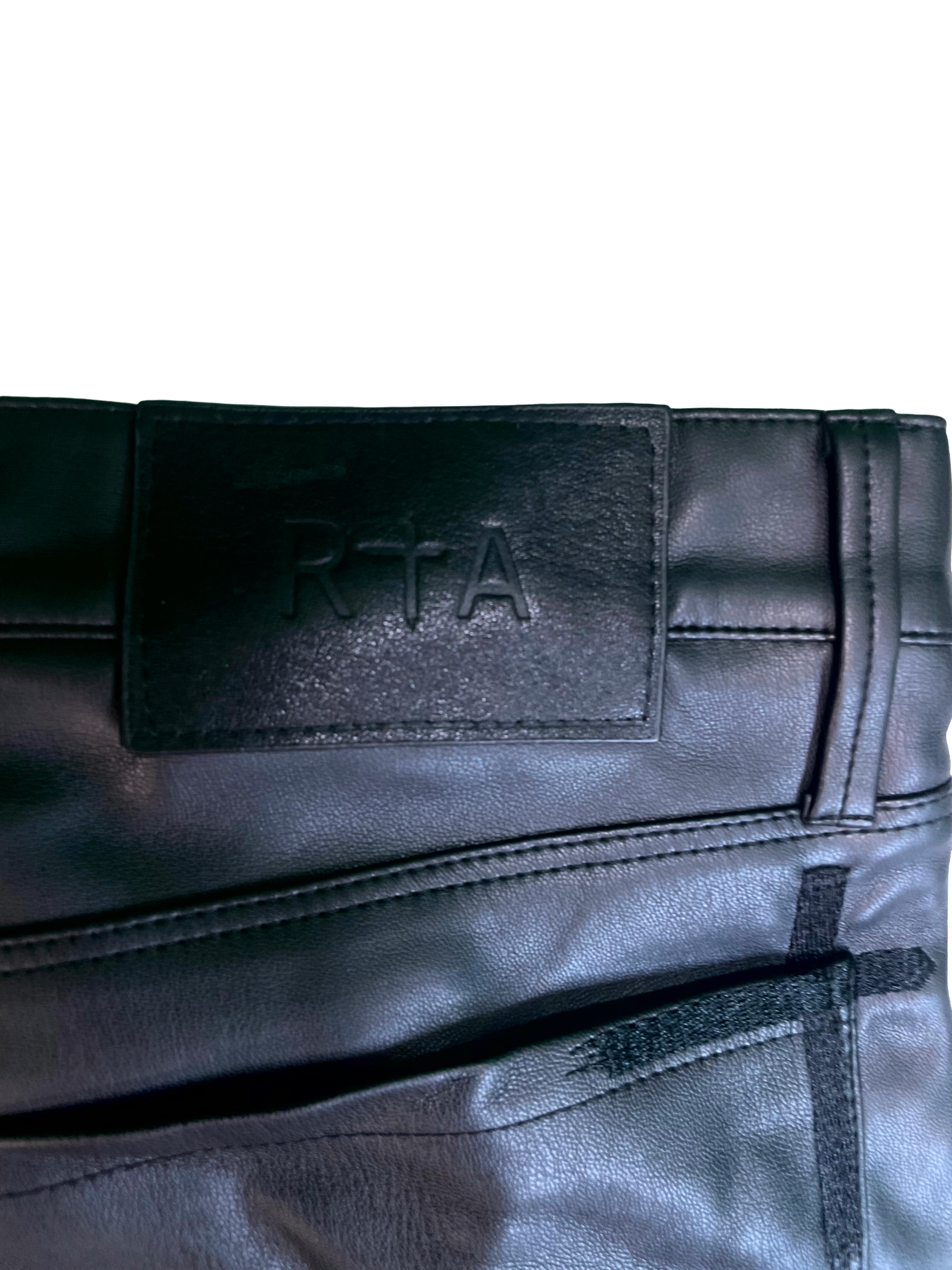 RTA Leather Black Jeans