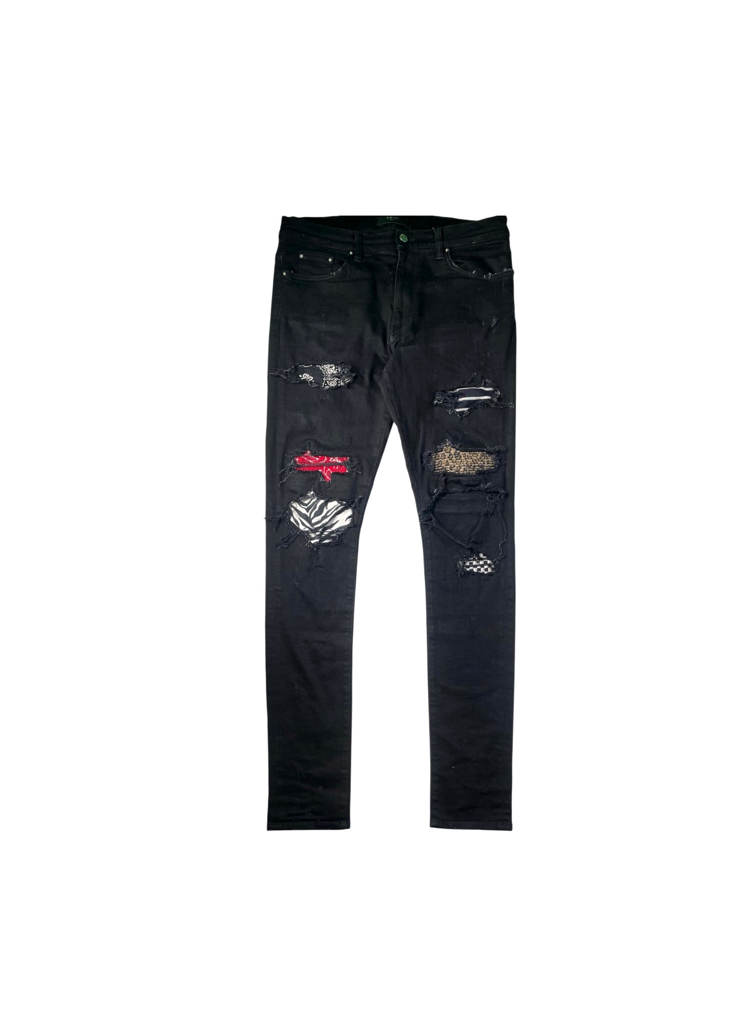 Amiri "Thrasher Art Patch" Black & Multicolor Jeans