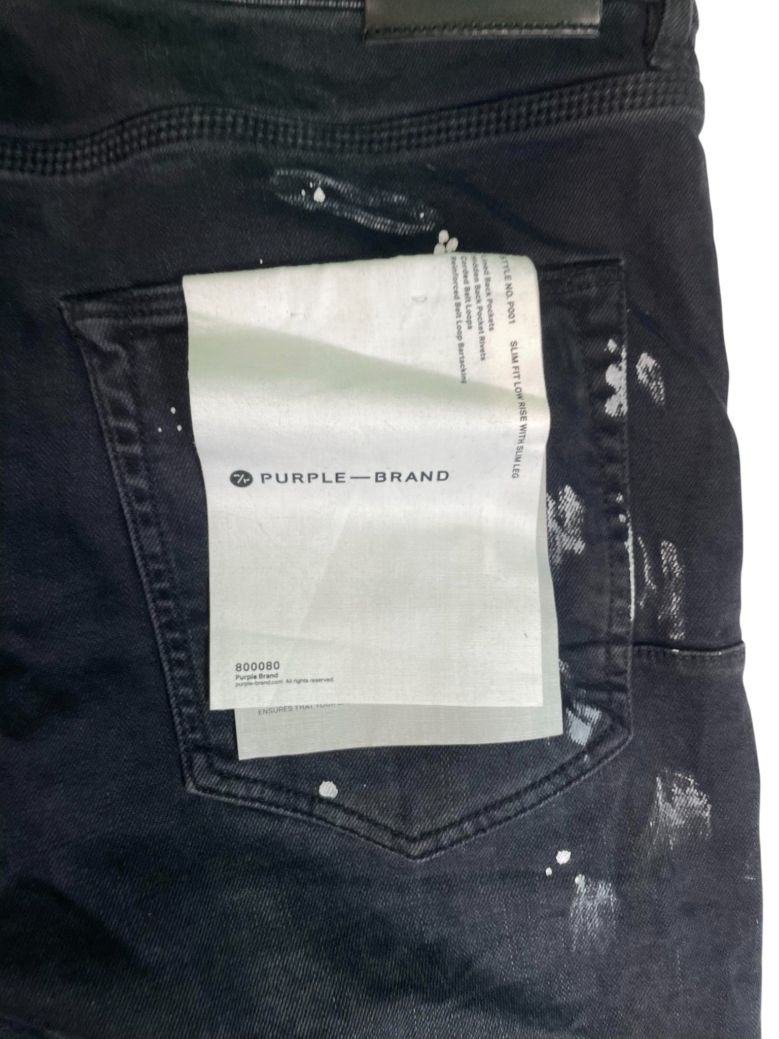 Purple Brand 'Splatter' Black Wash Ripped Jeans