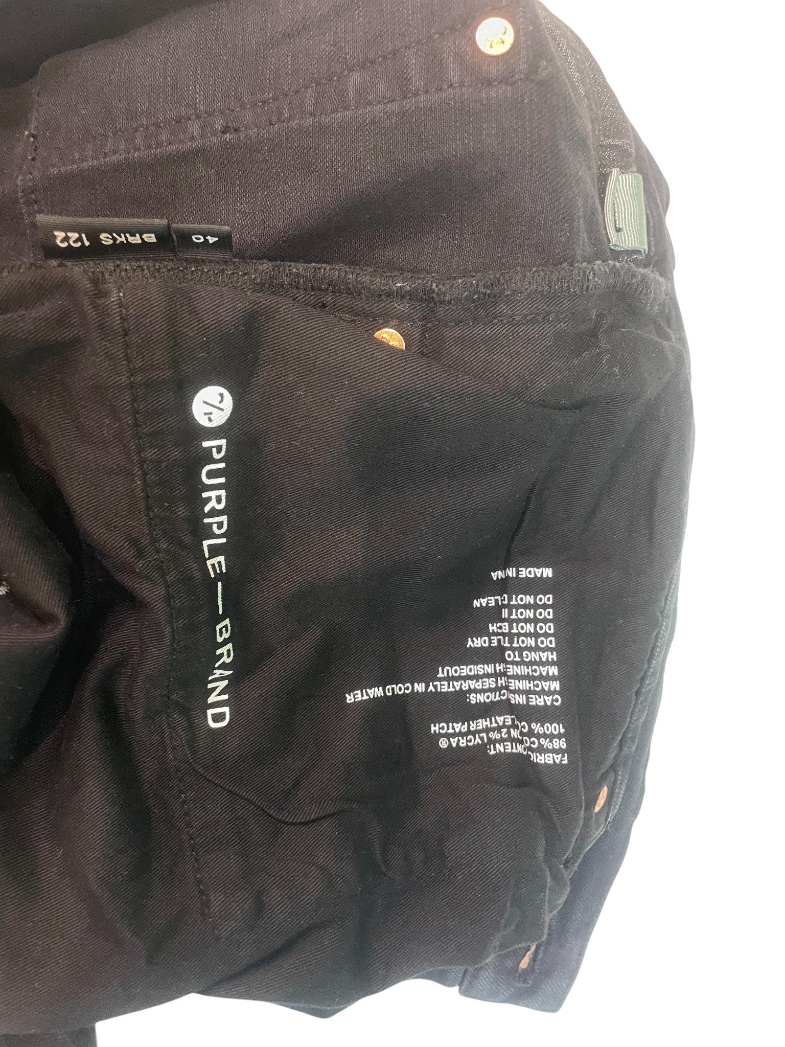 Purple Brand 'Splatter' Black Wash Ripped Jeans