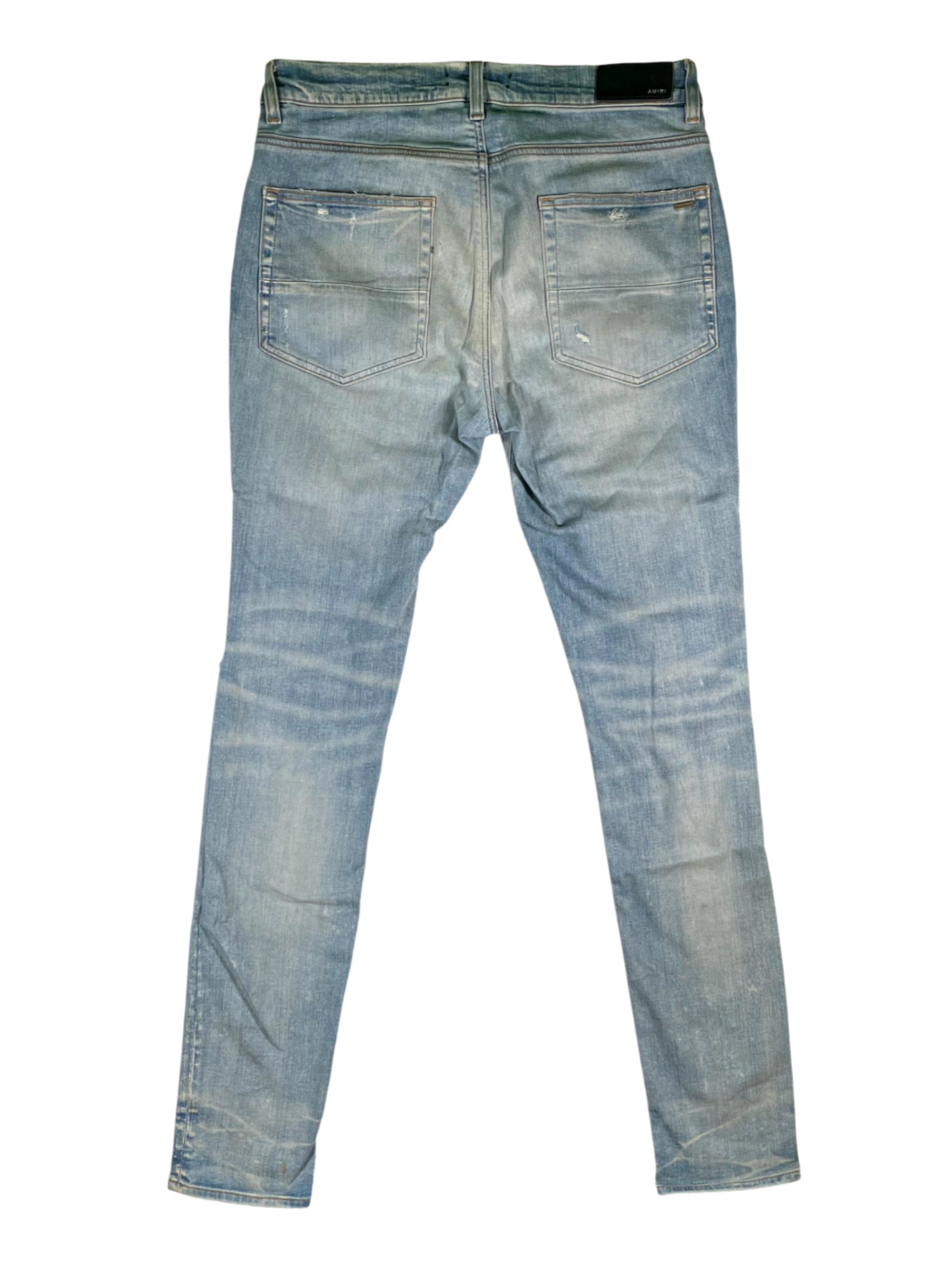 Amiri Cheetah Thrasher Patch Light Wash Jeans