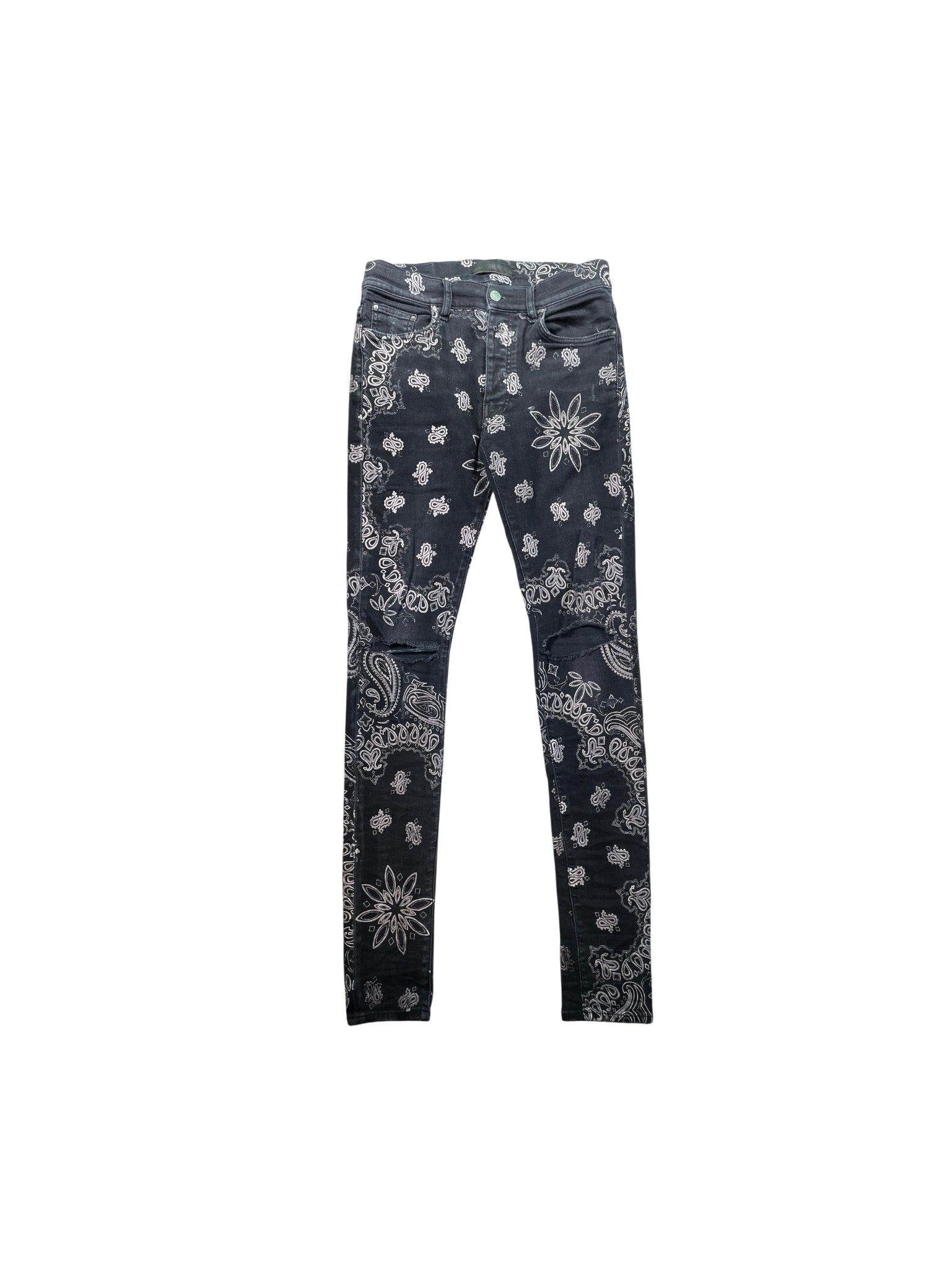 Amiri Paisley Black Jeans