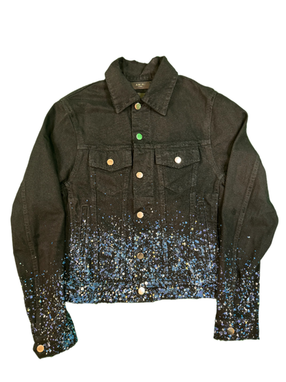 Amiri Black & Blue Rhinestone Jacket