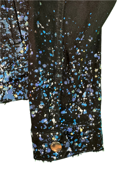 Amiri Black & Blue Rhinestone Jacket