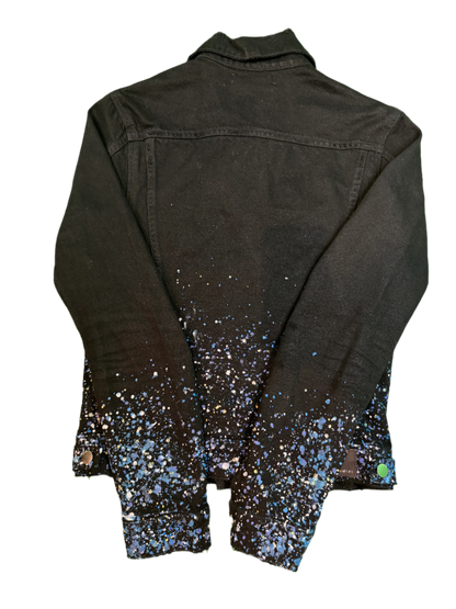Amiri Black & Blue Rhinestone Jacket