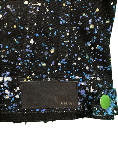 Amiri Black & Blue Rhinestone Jacket